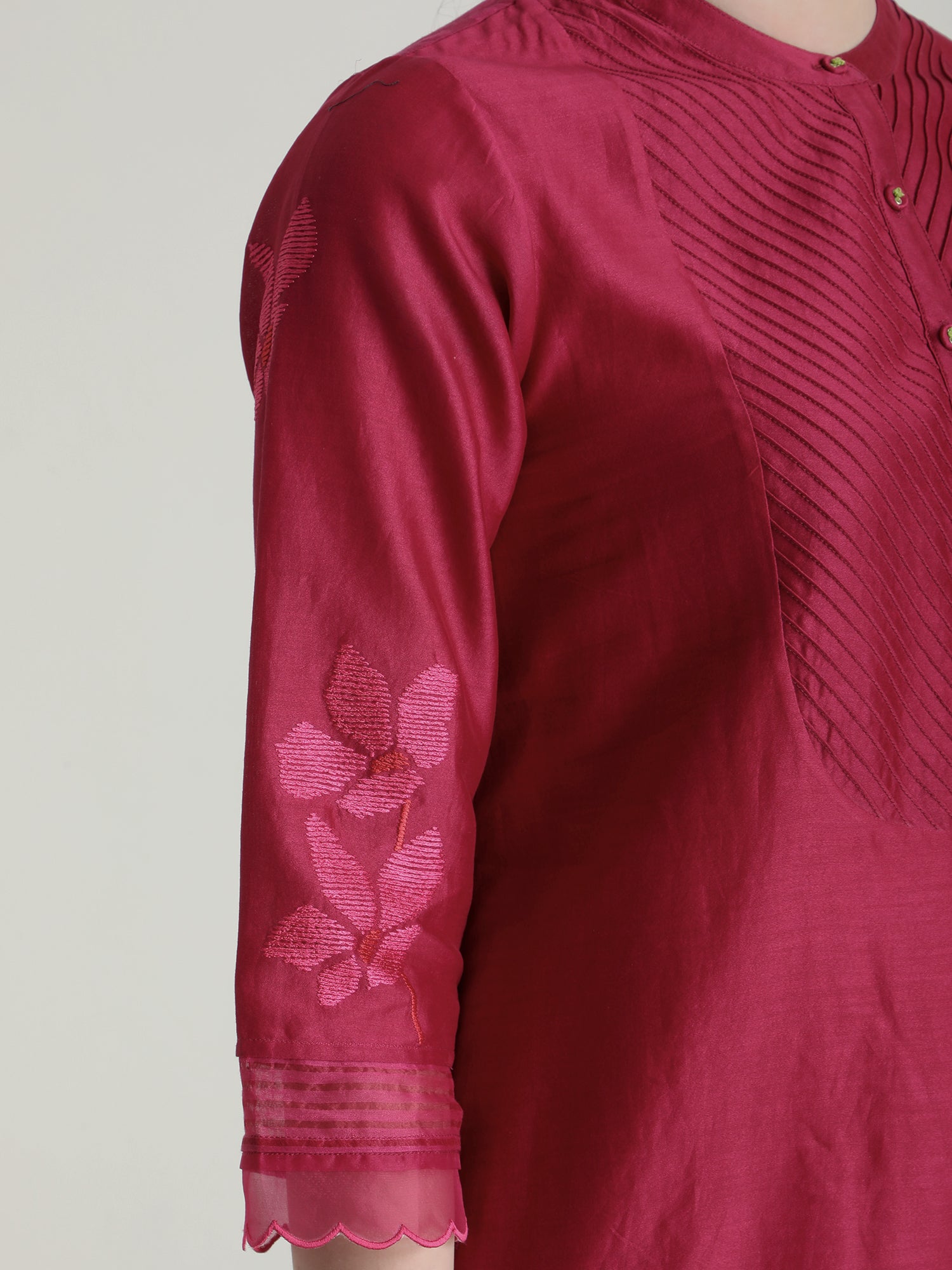 Fuchsia Tunic Set Without Dupatta