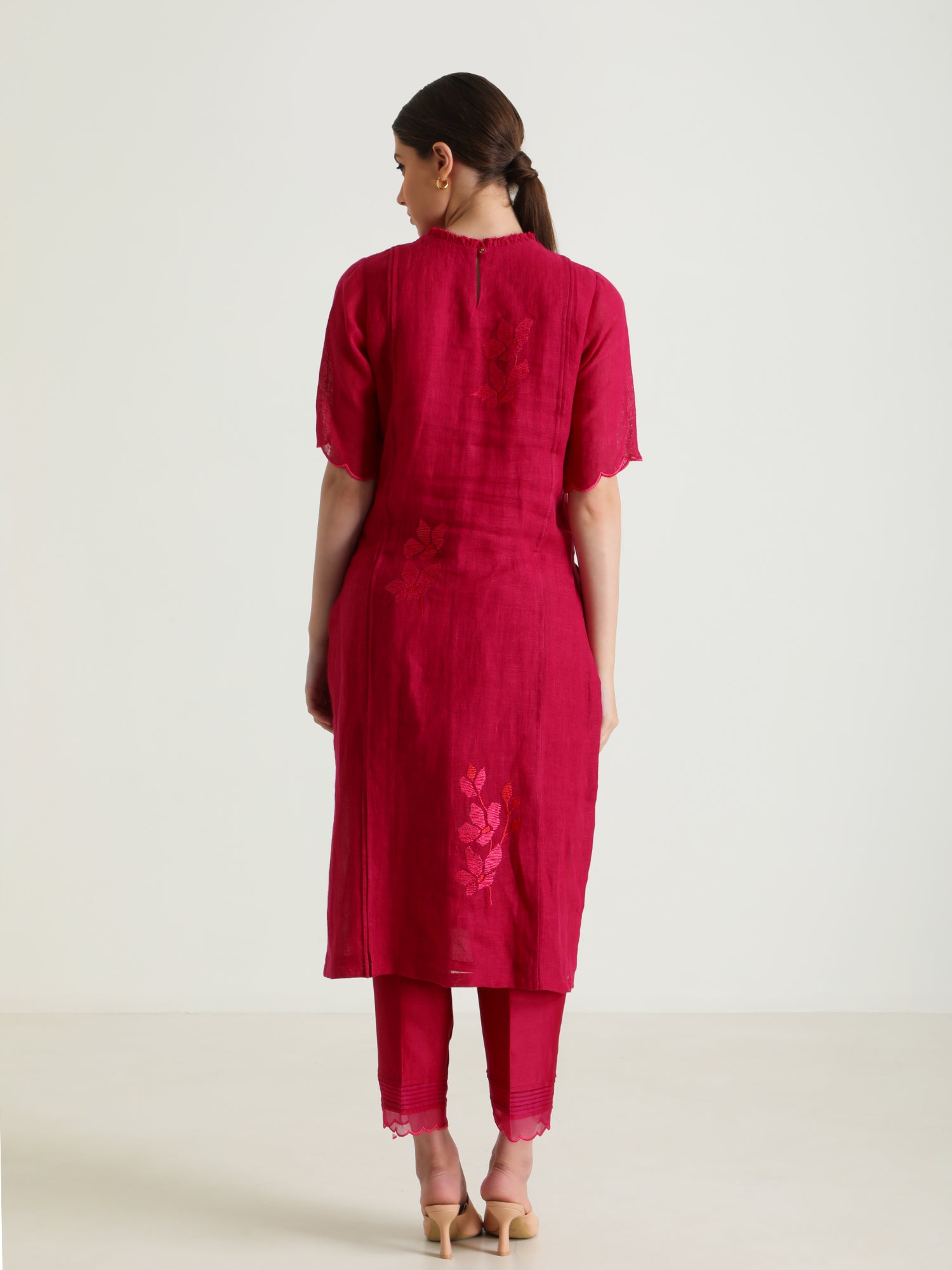 Fuchsia Tunic & Silk Chanderi Pants