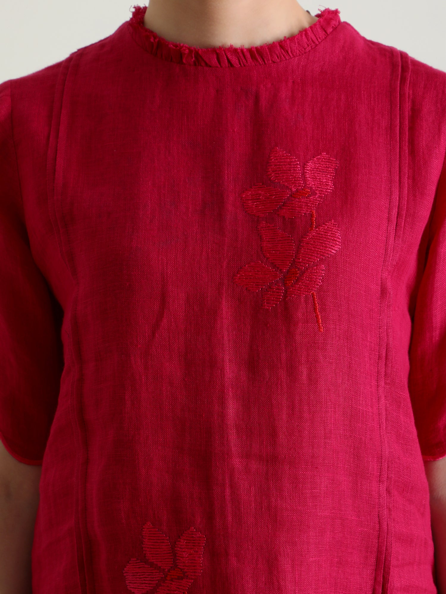 Fuchsia Tunic & Silk Chanderi Pants