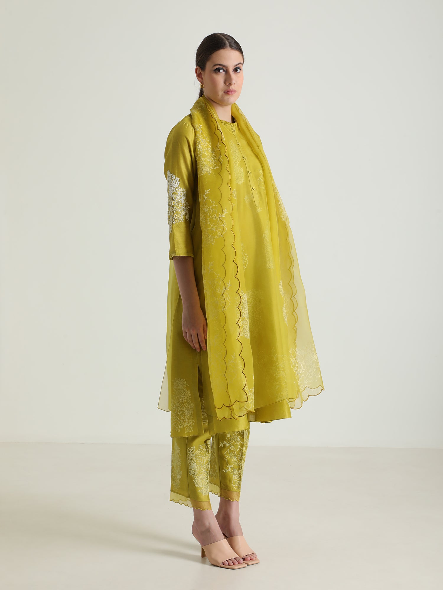 Printed Tunic & Printed Silk Chanderi Pant With Dupatta