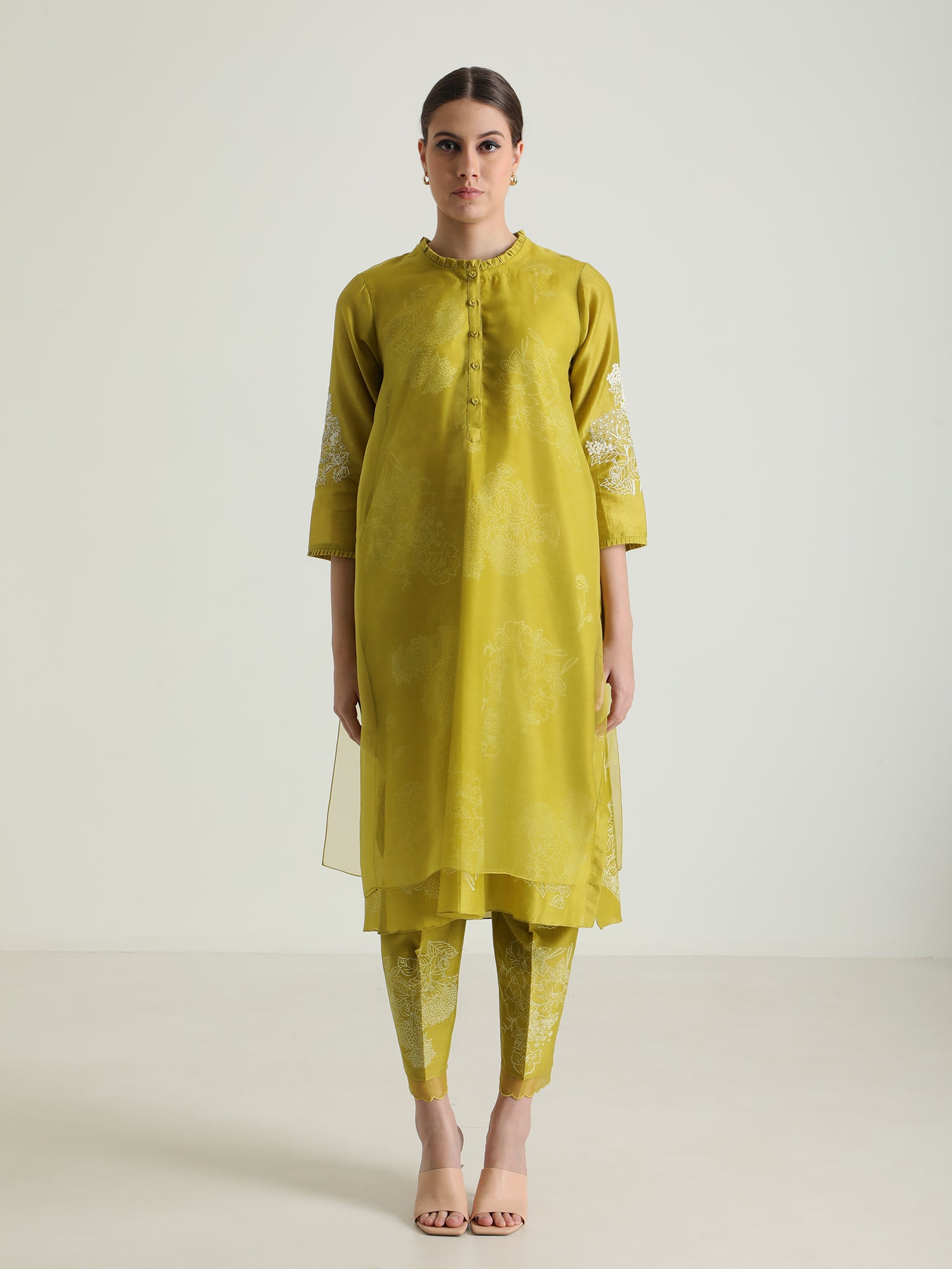 Printed Tunic & Printed Silk Chanderi Pant With Dupatta