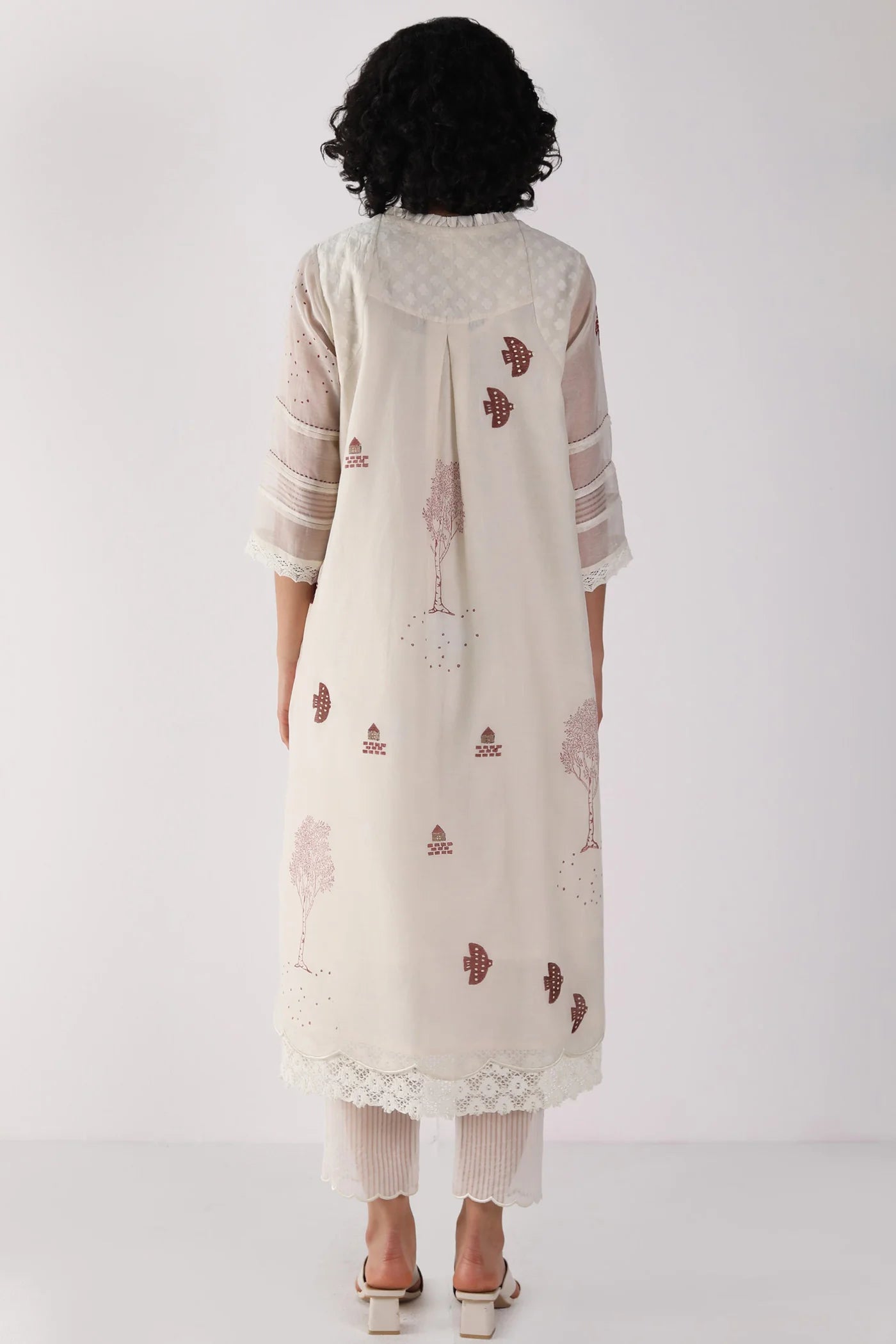 Ivory Tunic Set With Dupatta