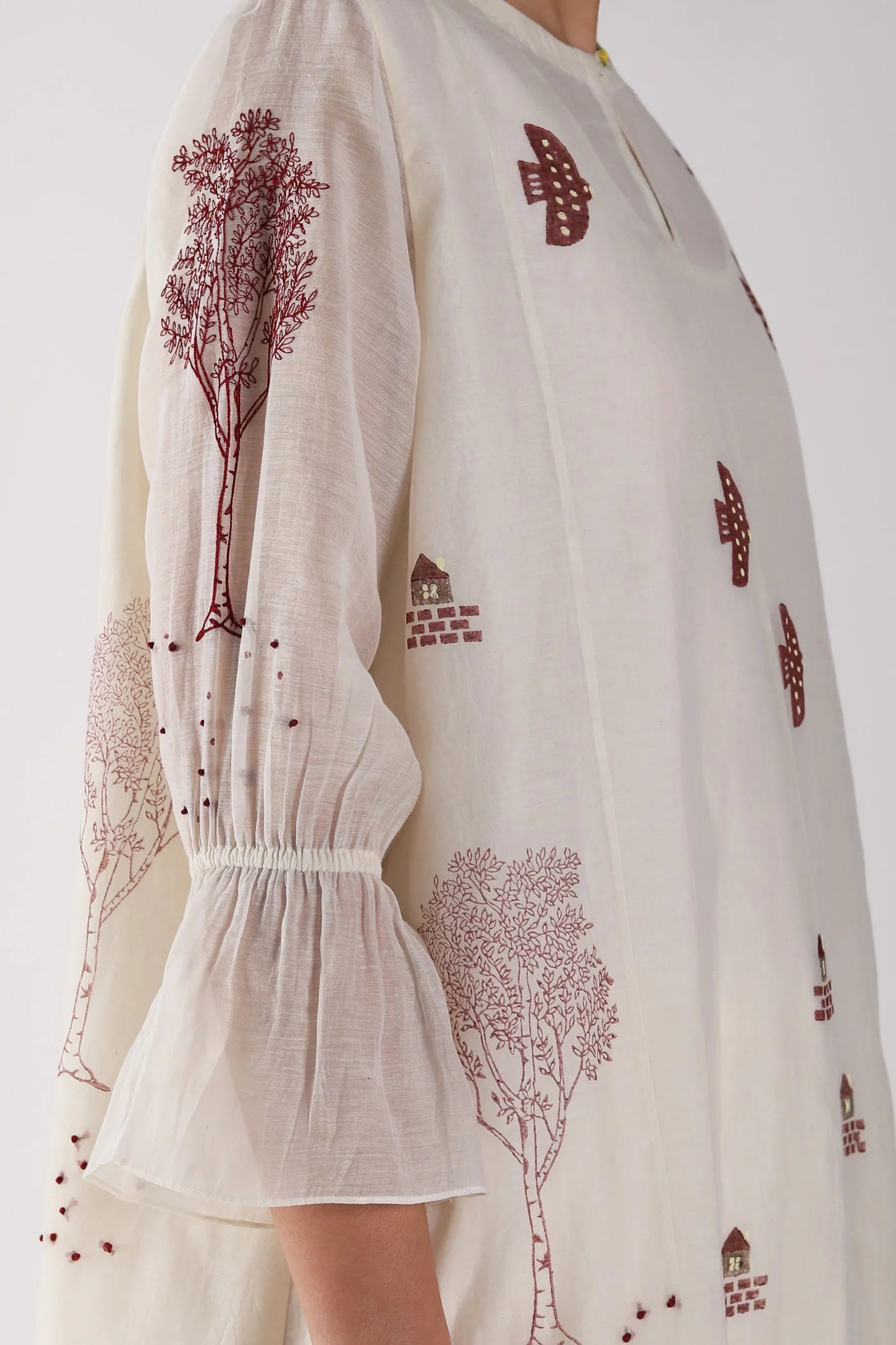 Ivory Tunic Set With Dupatta