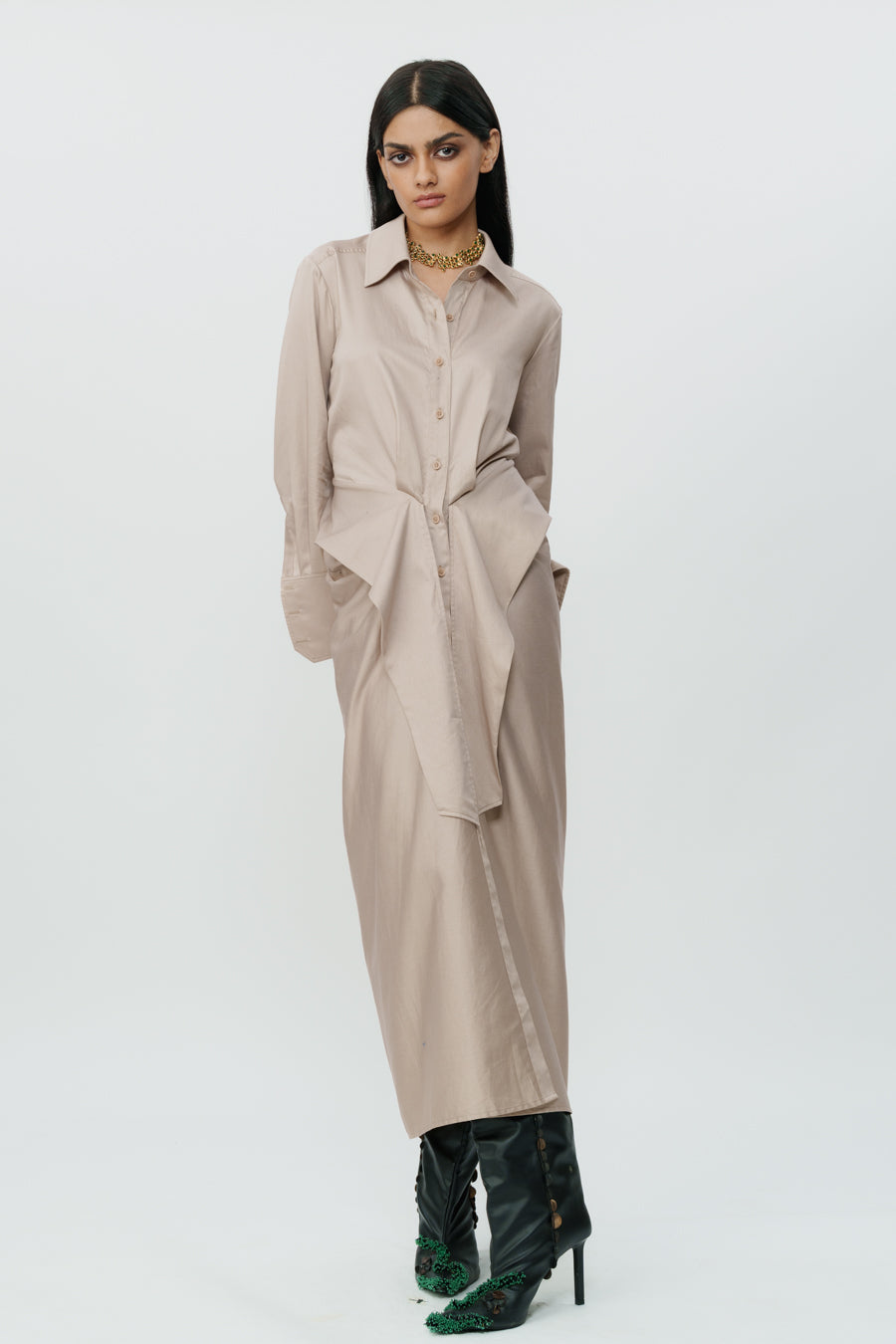 Khaki Shirt Dress