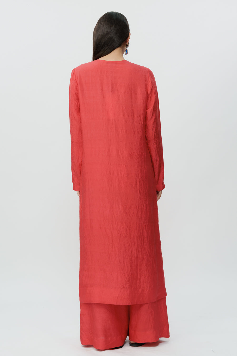 Red Long Kaftan With Pants