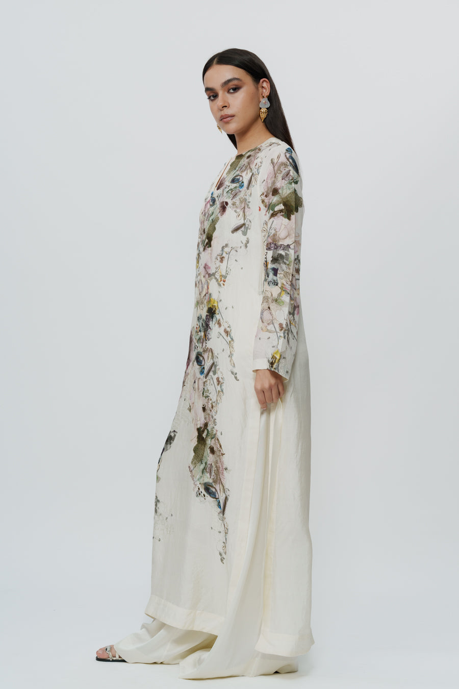 Abstract Print Kaftan Dress