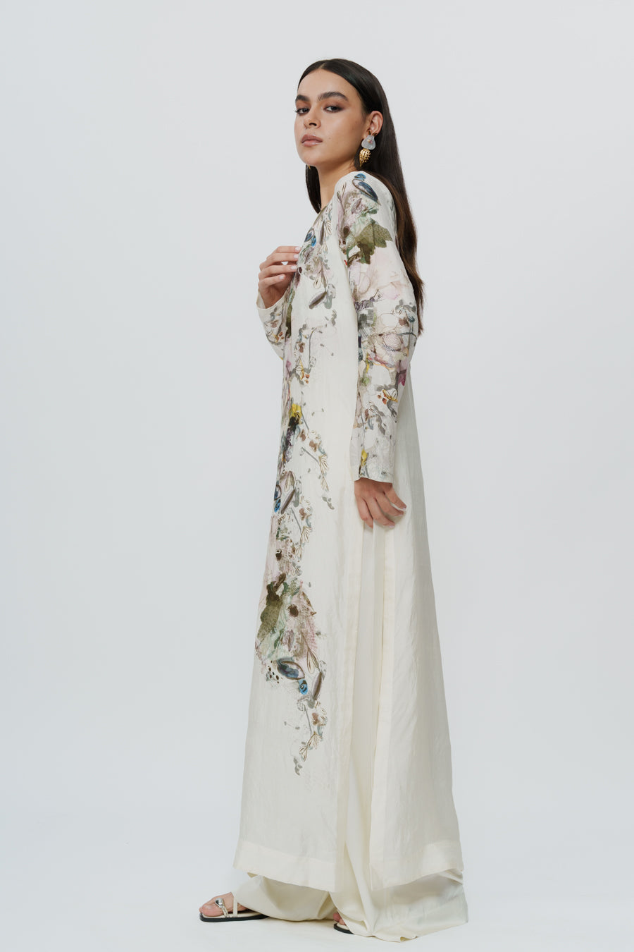 Abstract Print Kaftan Dress