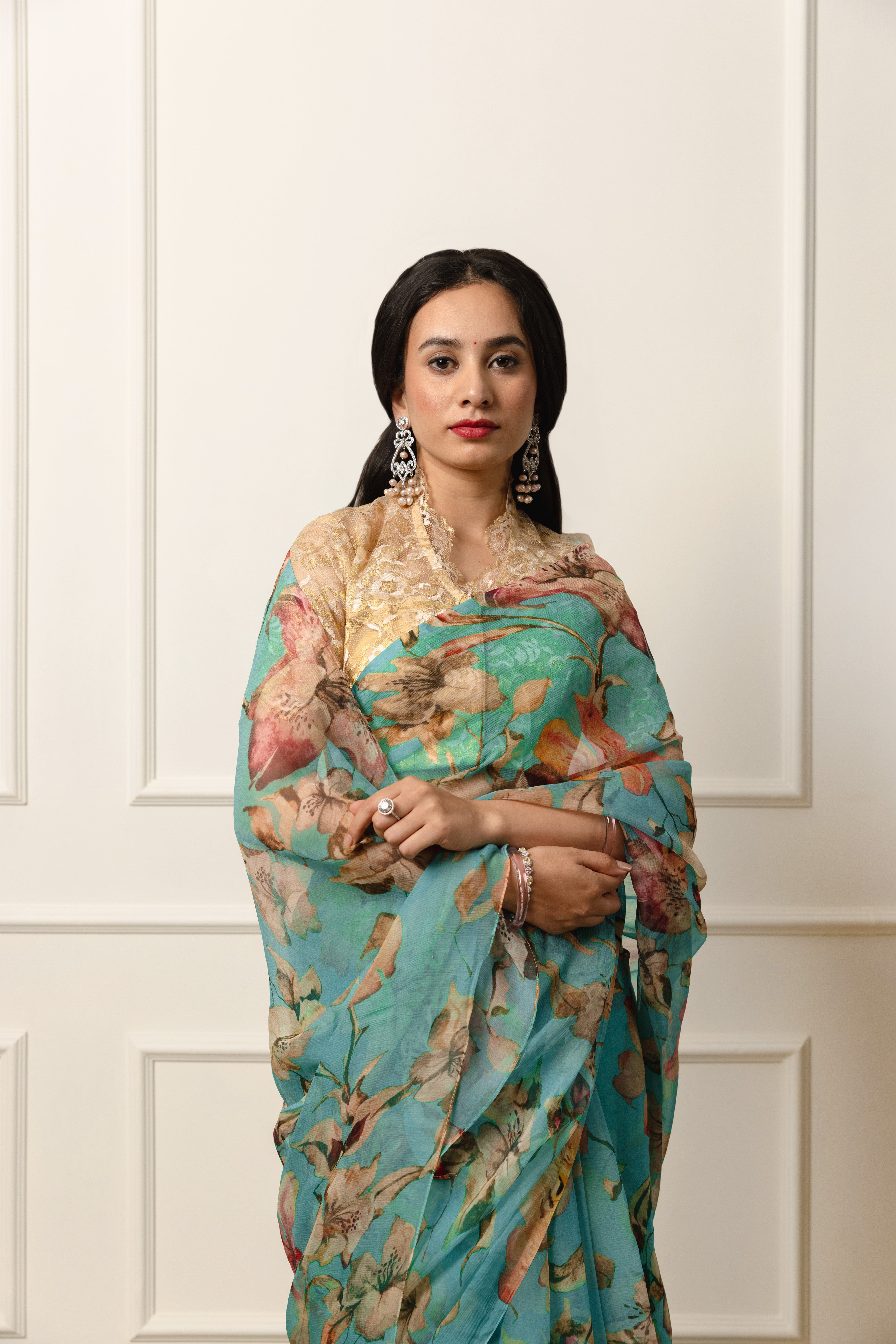 Usha Printed French Chiffon Saree