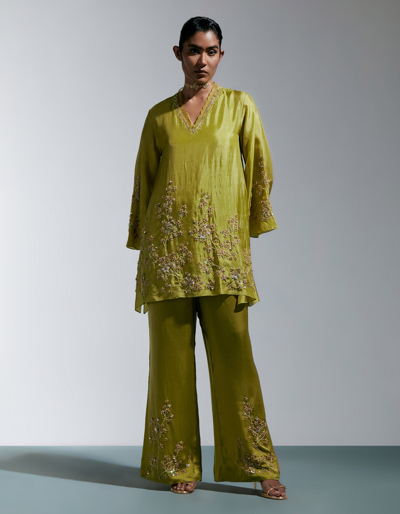 Henna Silk Sharara Set