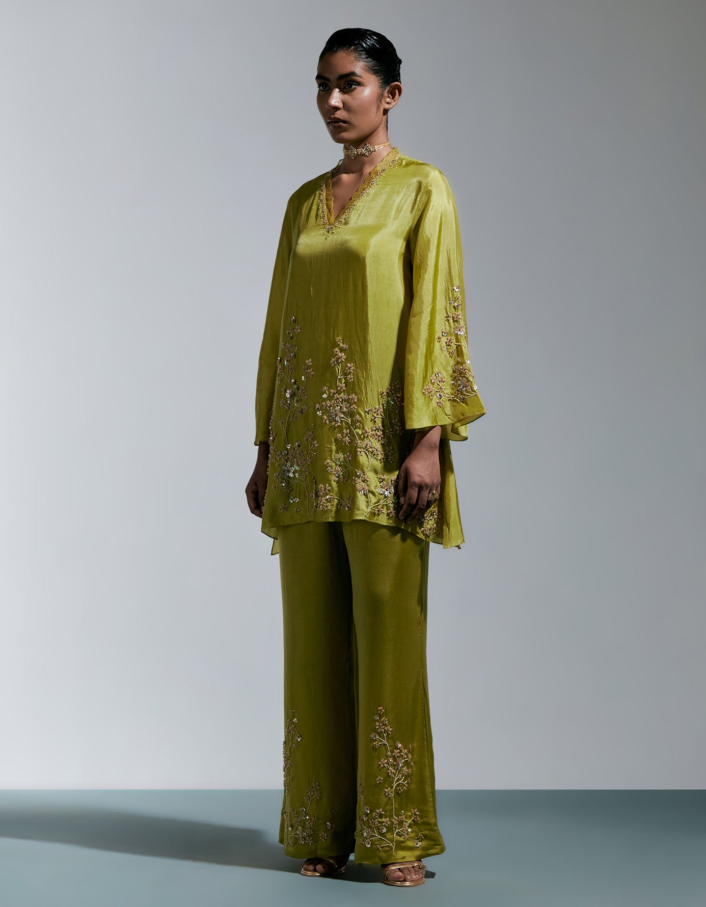 Henna Silk Sharara Set