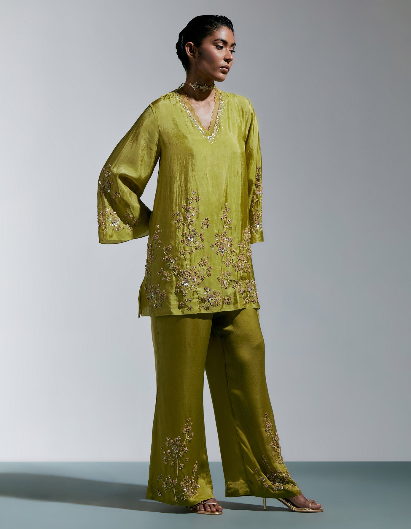 Henna Silk Sharara Set