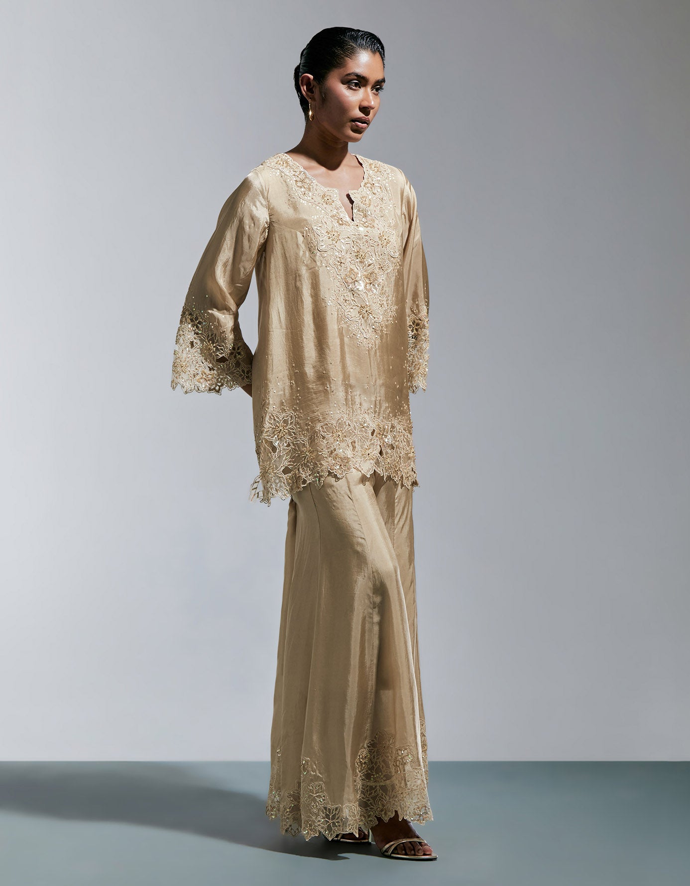 Shell Silk Sharara Set
