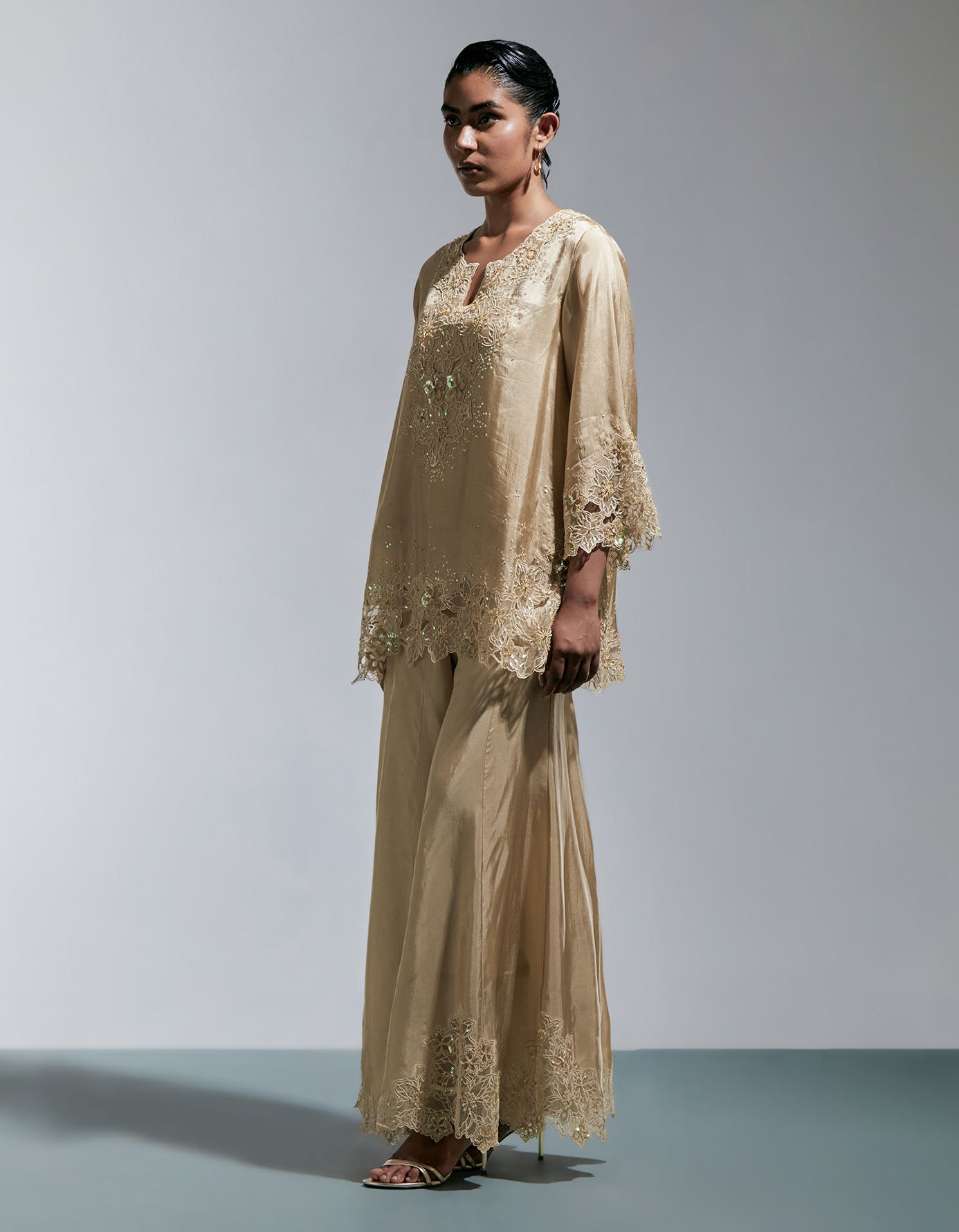 Shell Silk Sharara Set