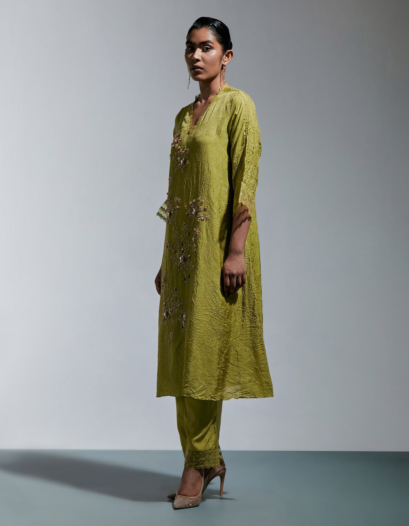 Henna Crushed Kurta Set