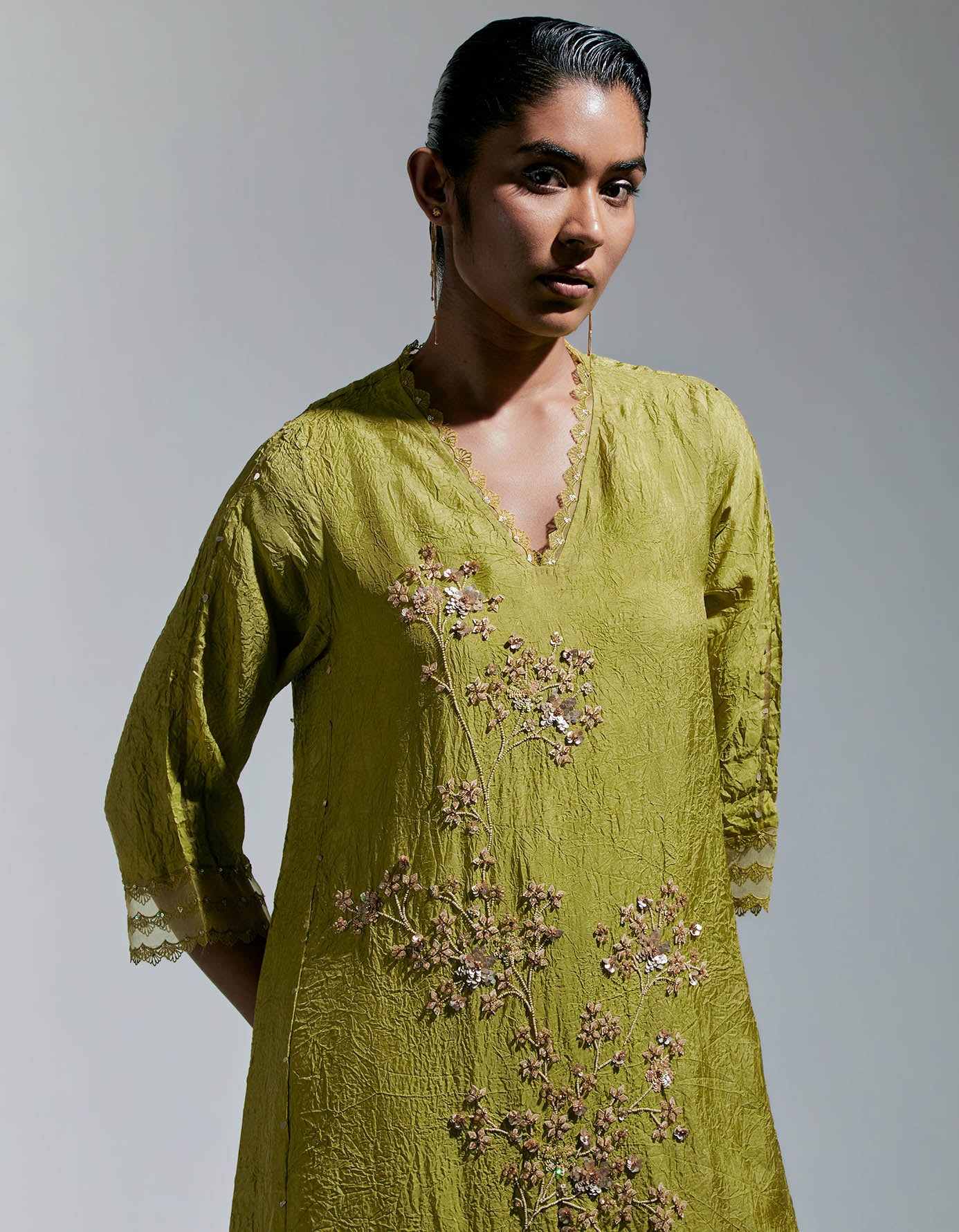 Henna Crushed Kurta Set
