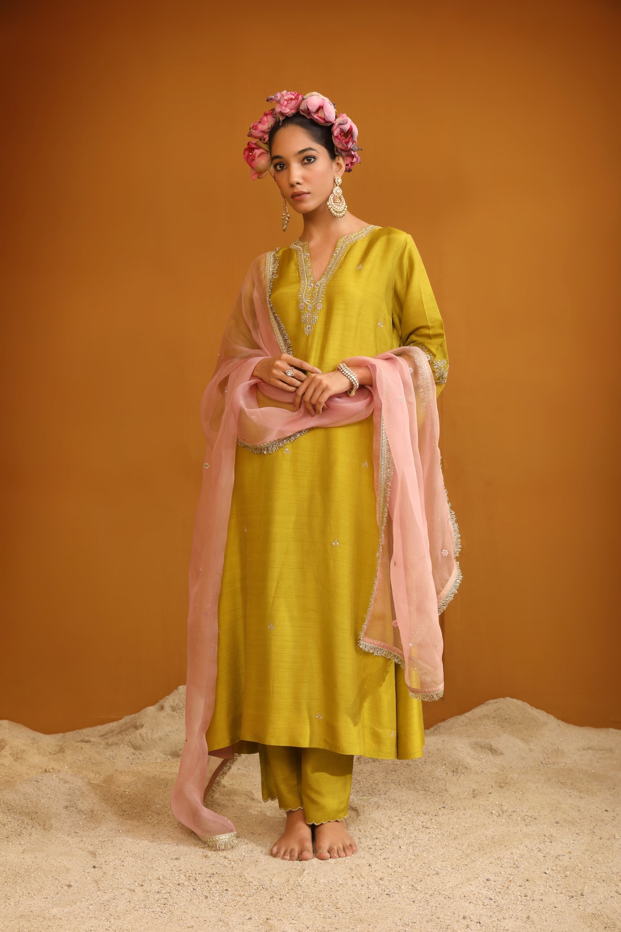 Shehnaz Kurta Set - Pear Green