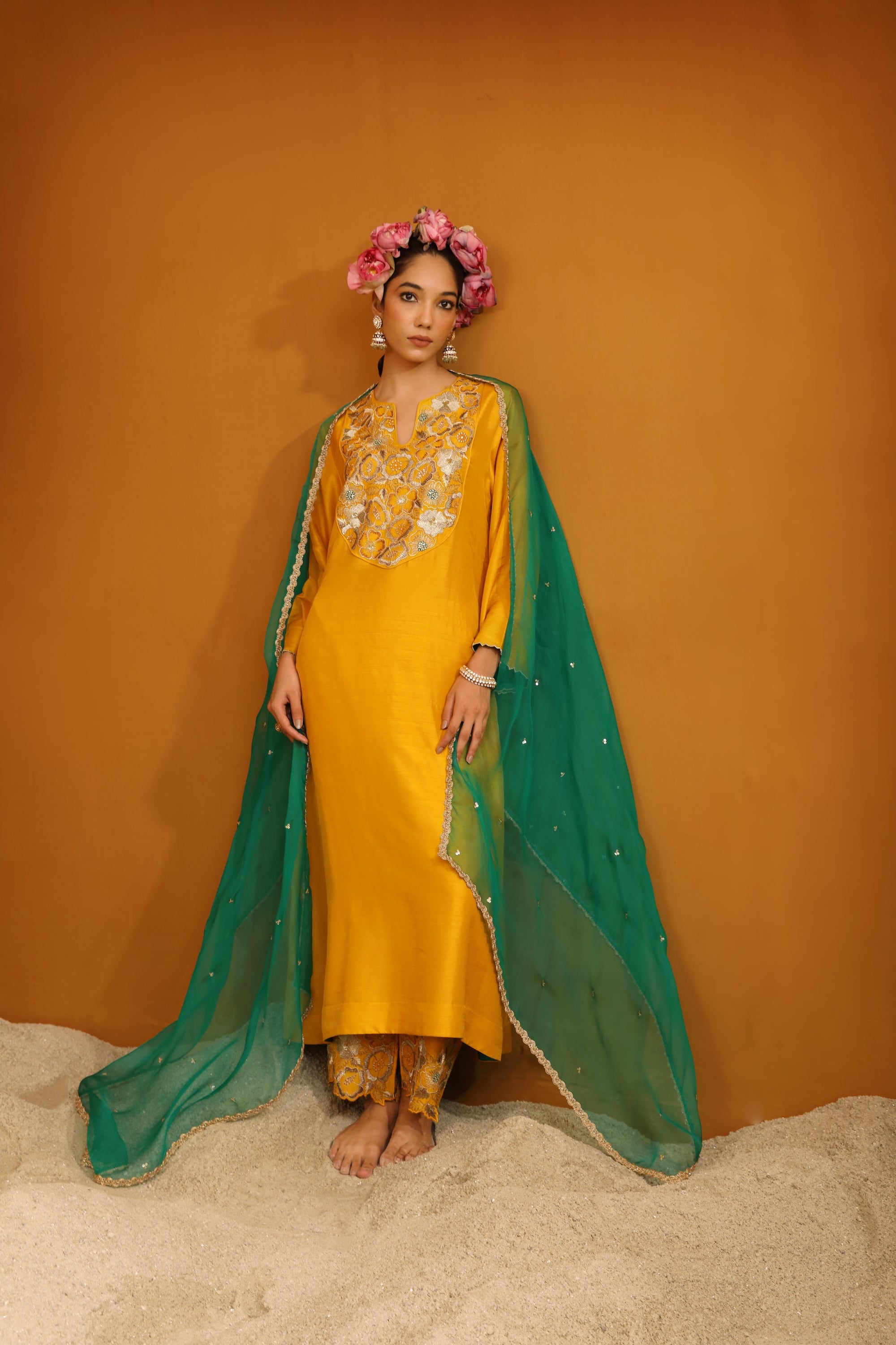 Naaz Kurta Set - Mustard Yellow