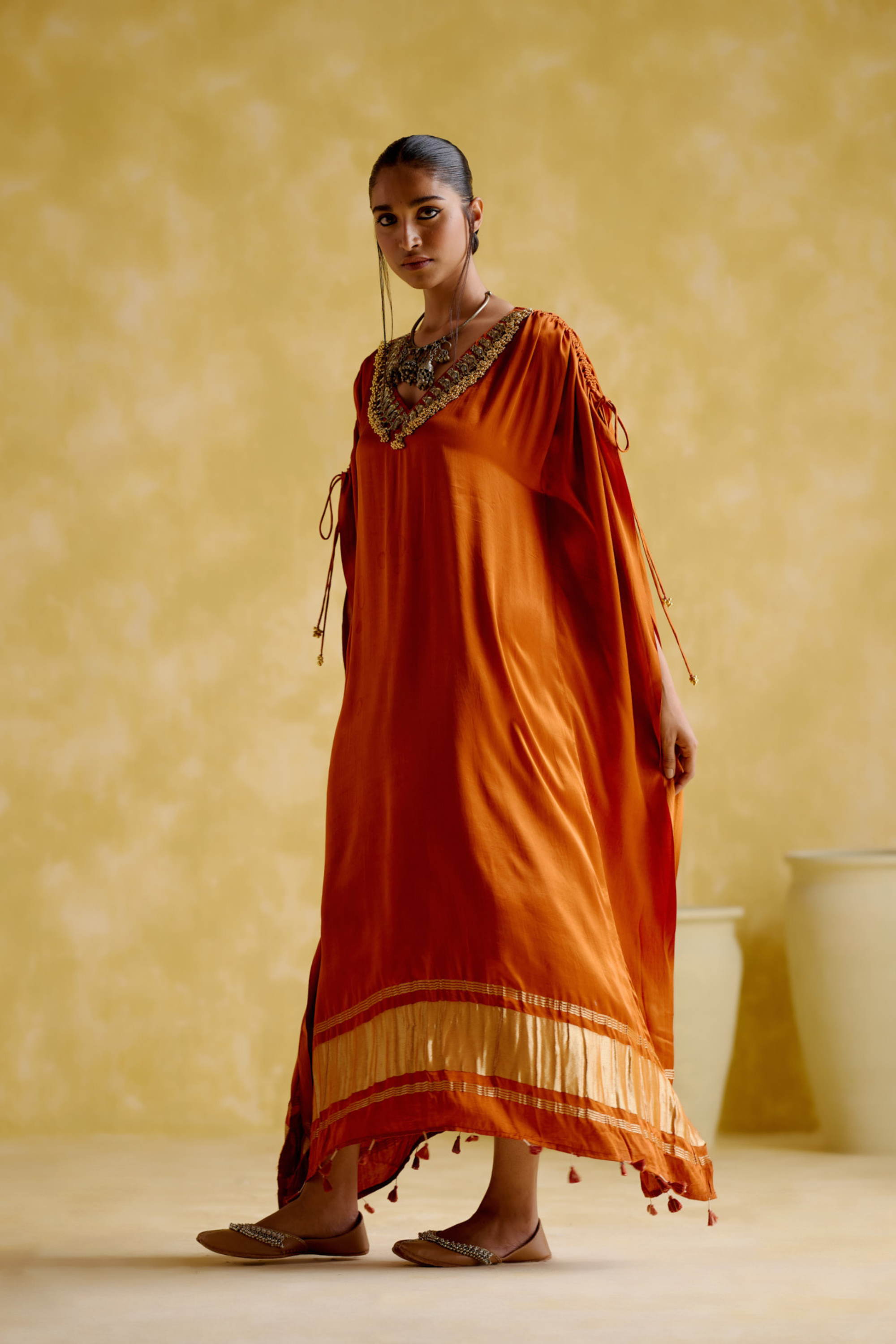 Amor- Orange kaftan dress