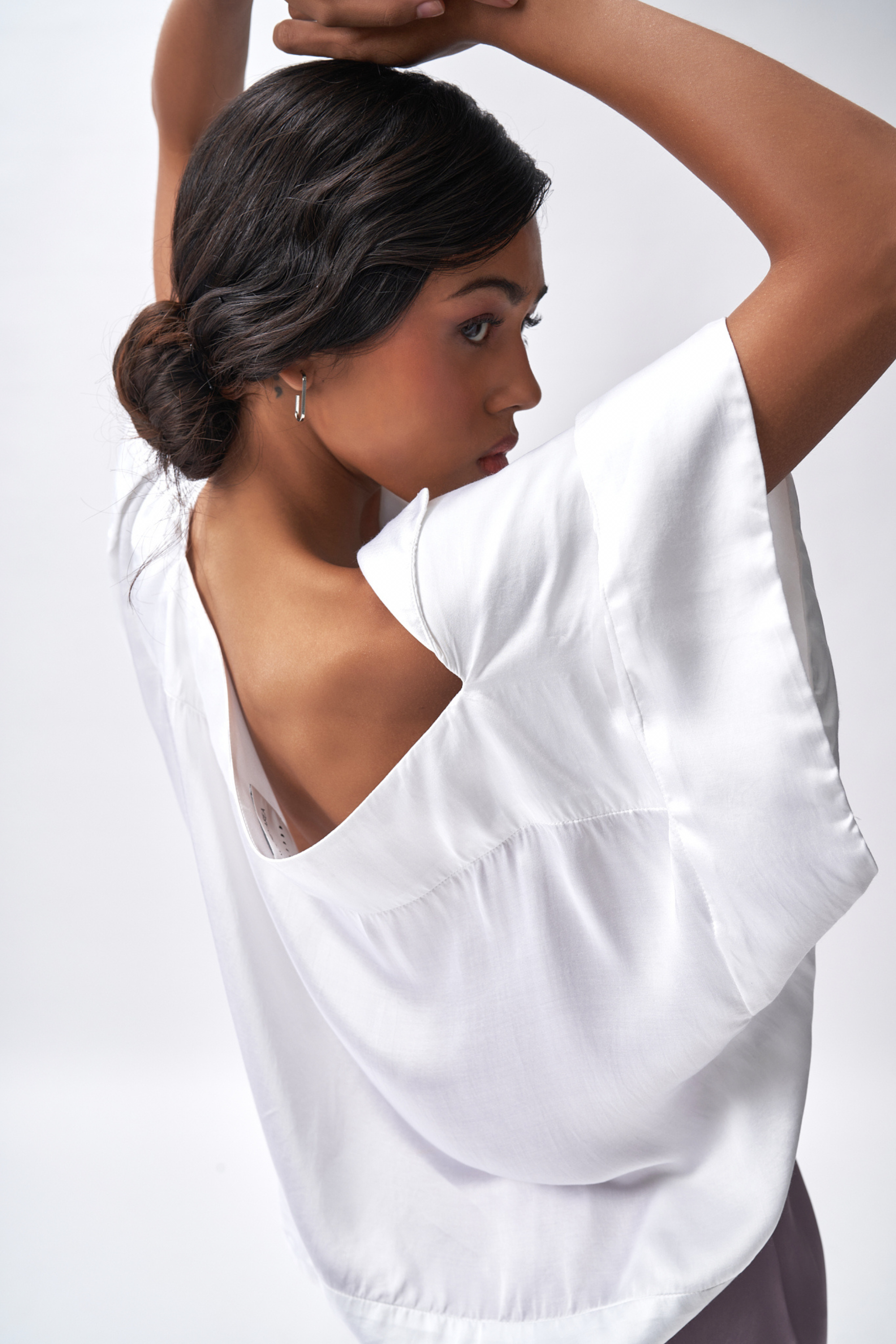 Satin Off-shoulder Top