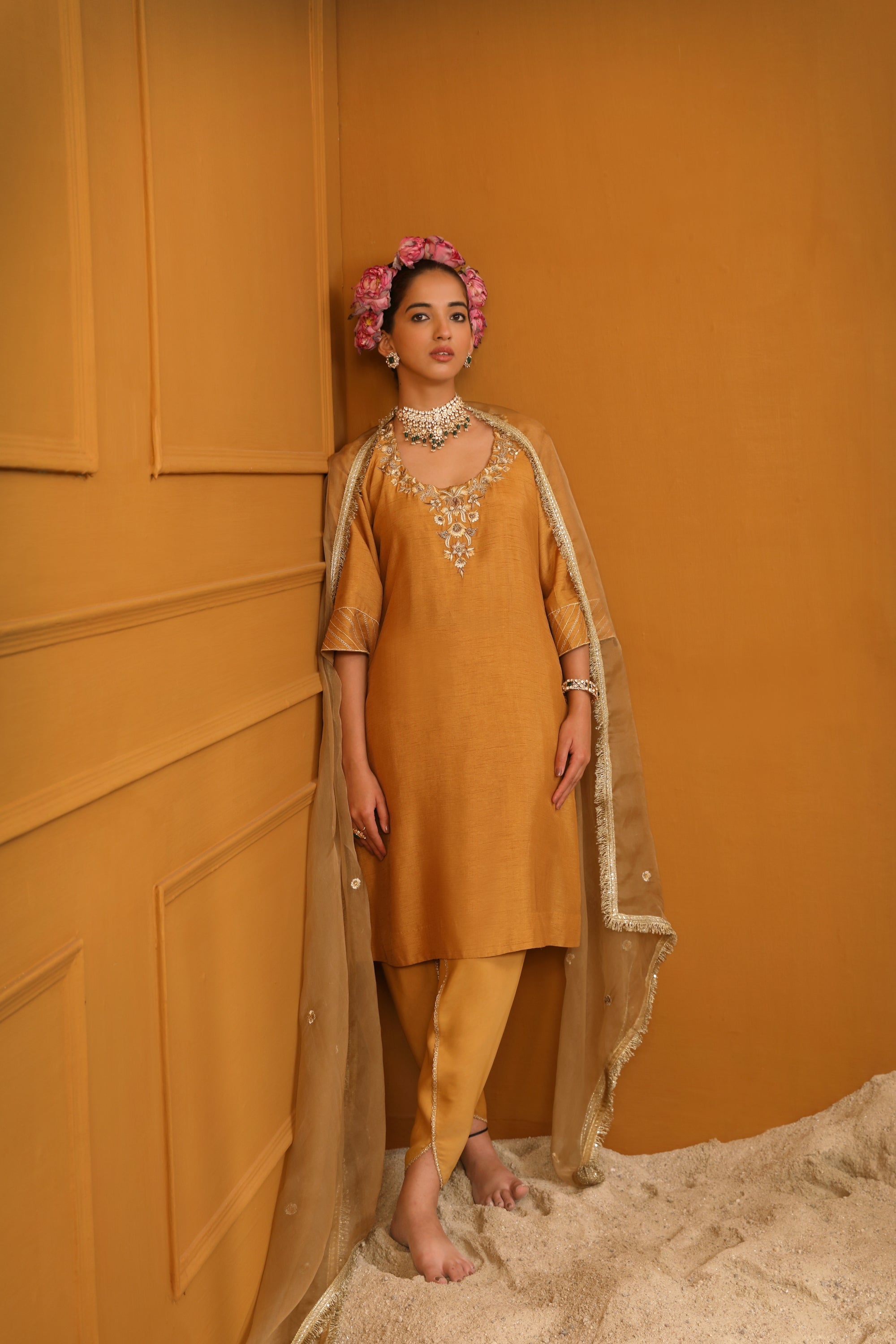 Shabana Dhoti Set - Gold