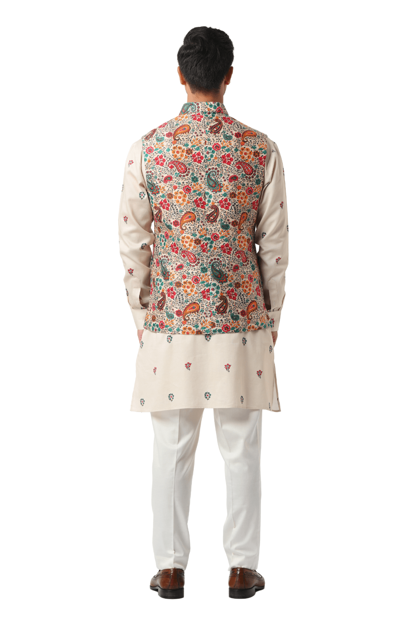 Classic Paisley Kalamkari Silk Nehru Jacket