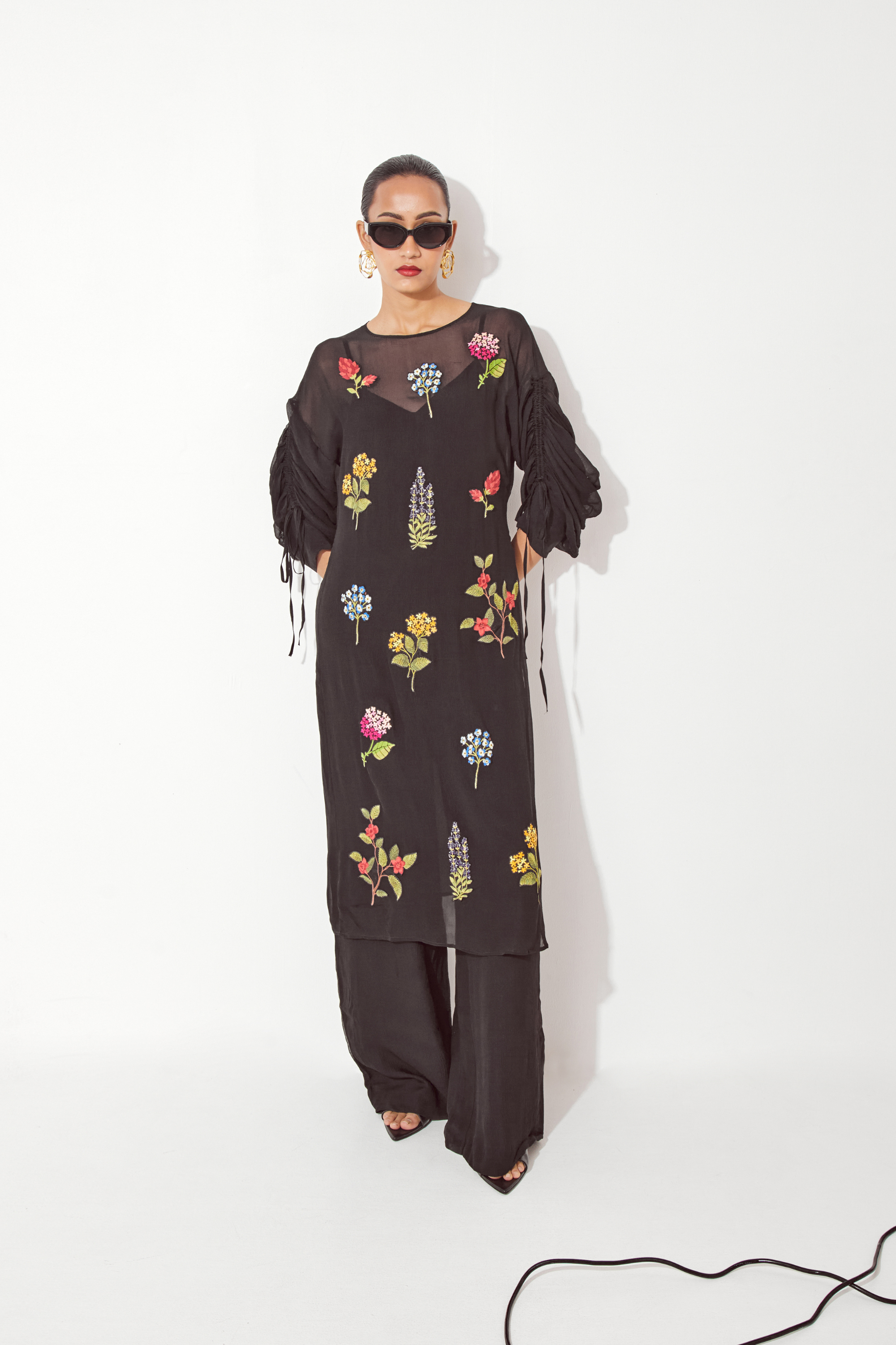 Ortiz Embroidered Tunic And Noir Jumpsuit