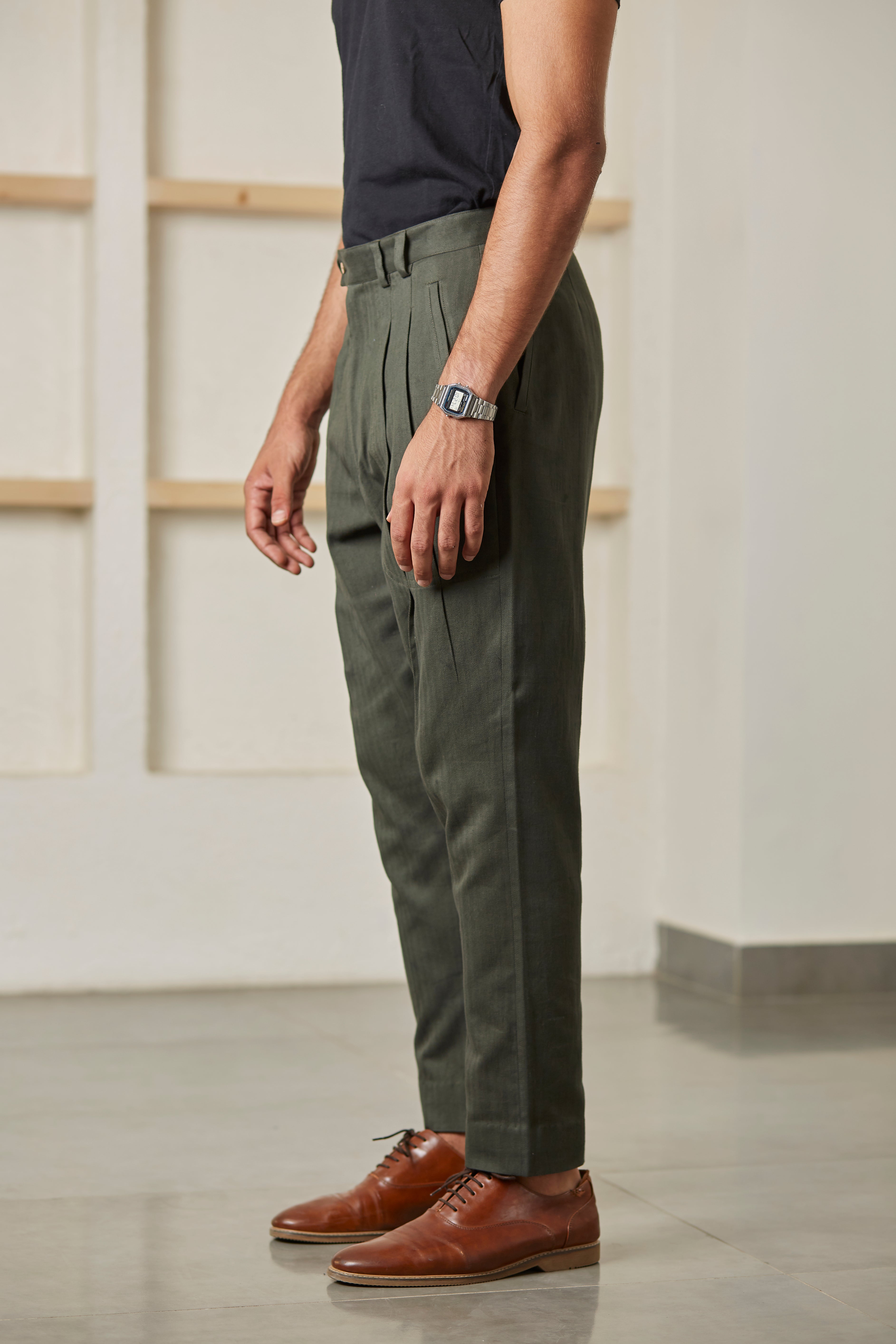 Military Green  Tapered Trouser