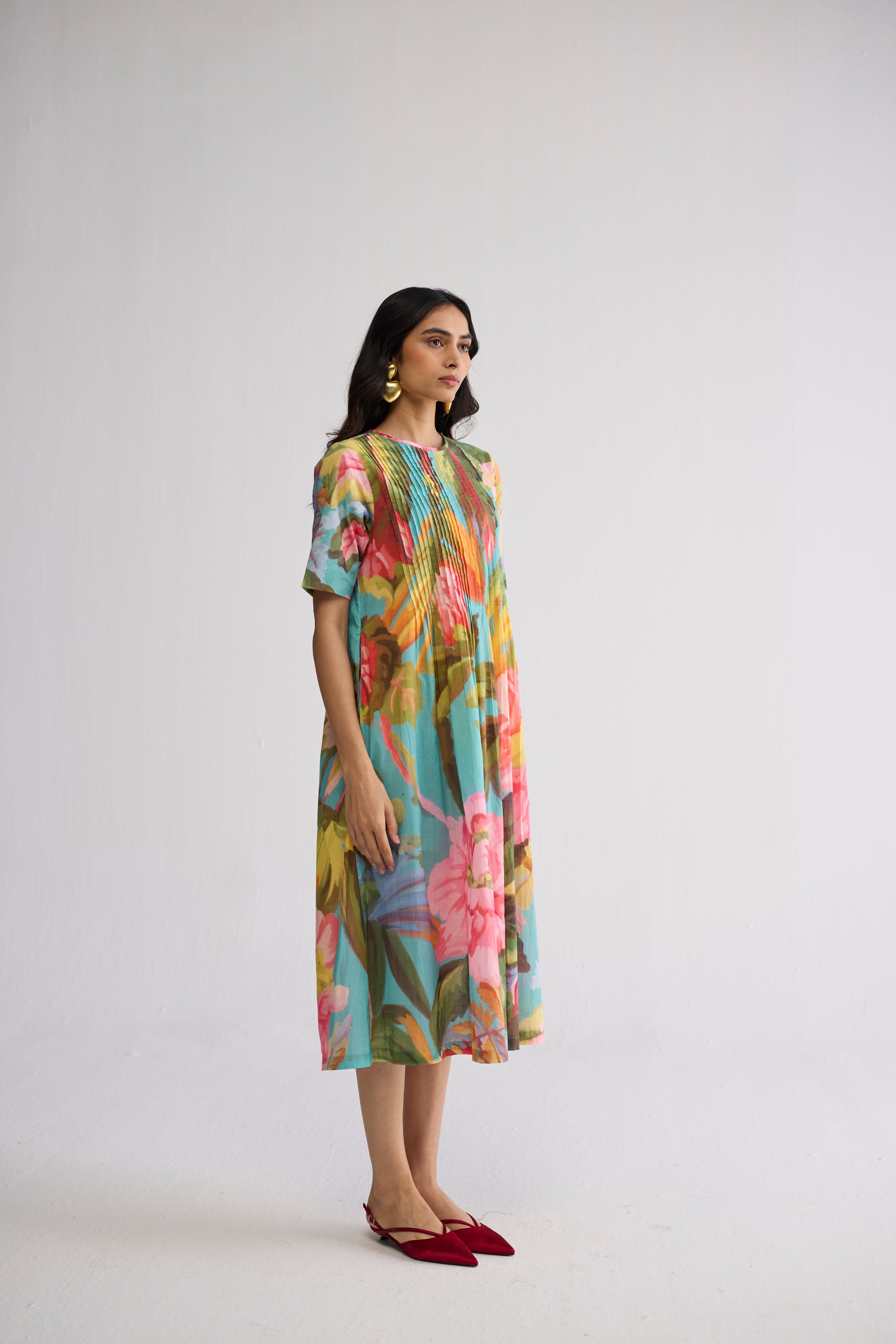 Campari Pintucks Dress