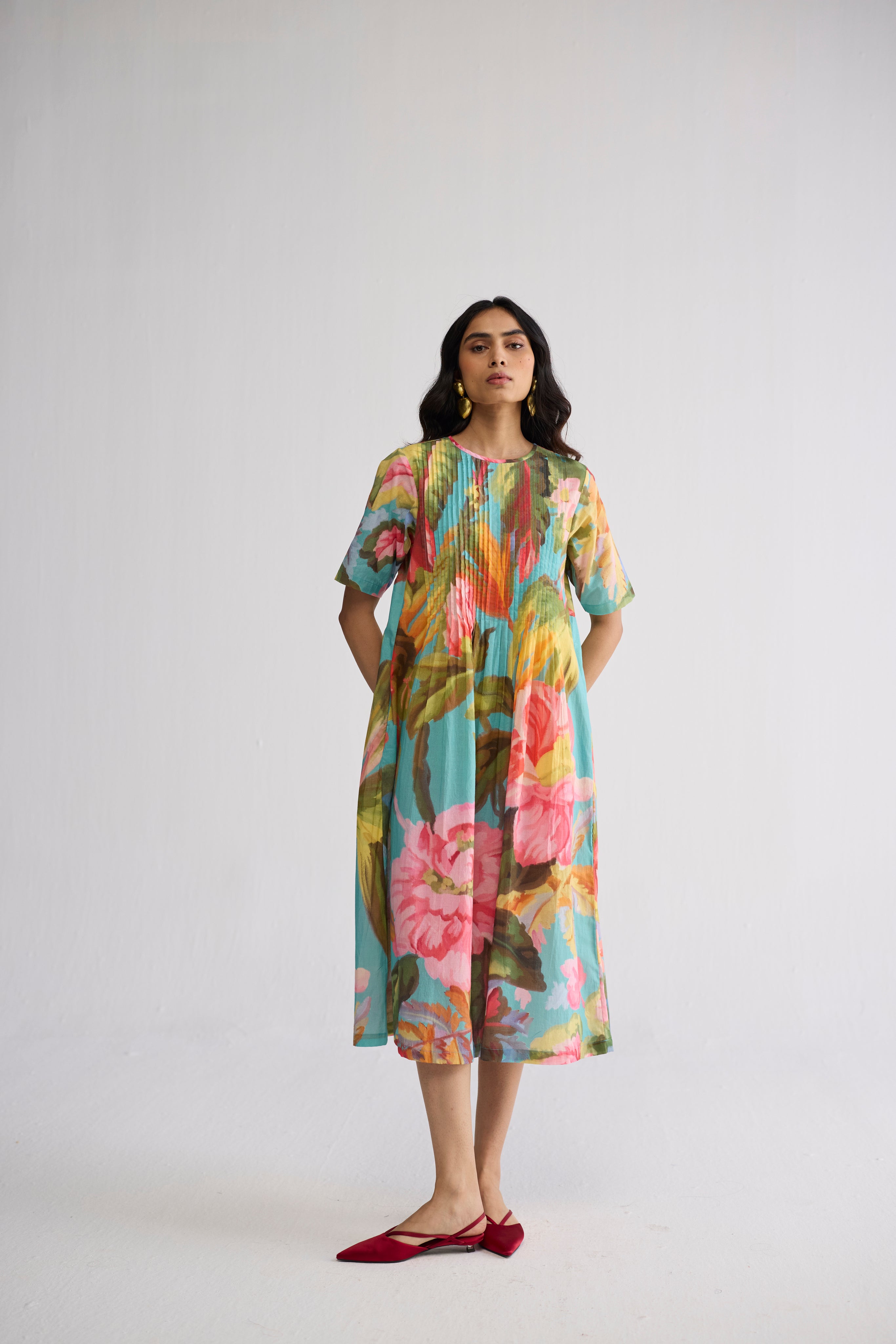Campari Pintucks Dress