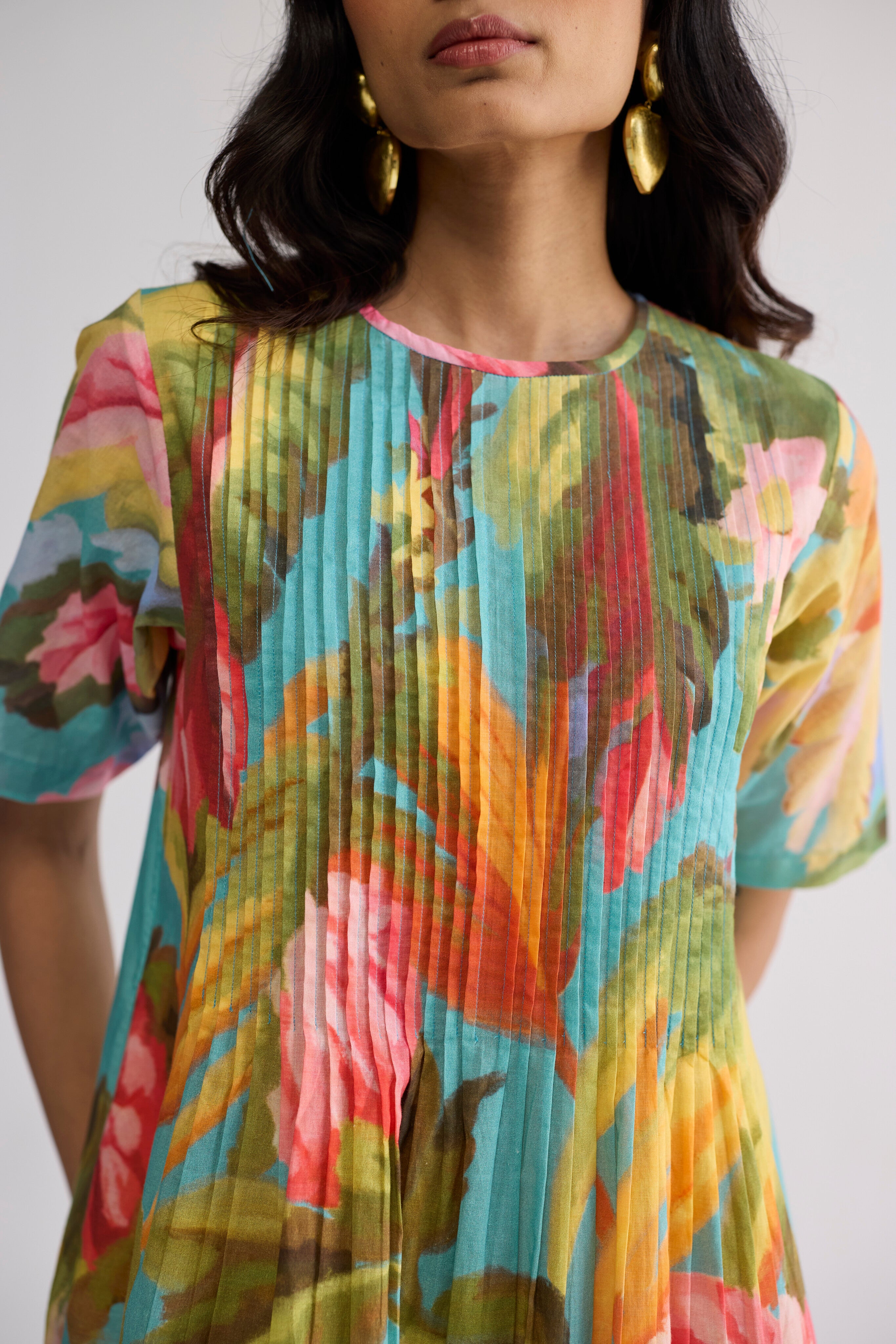 Campari Pintucks Dress