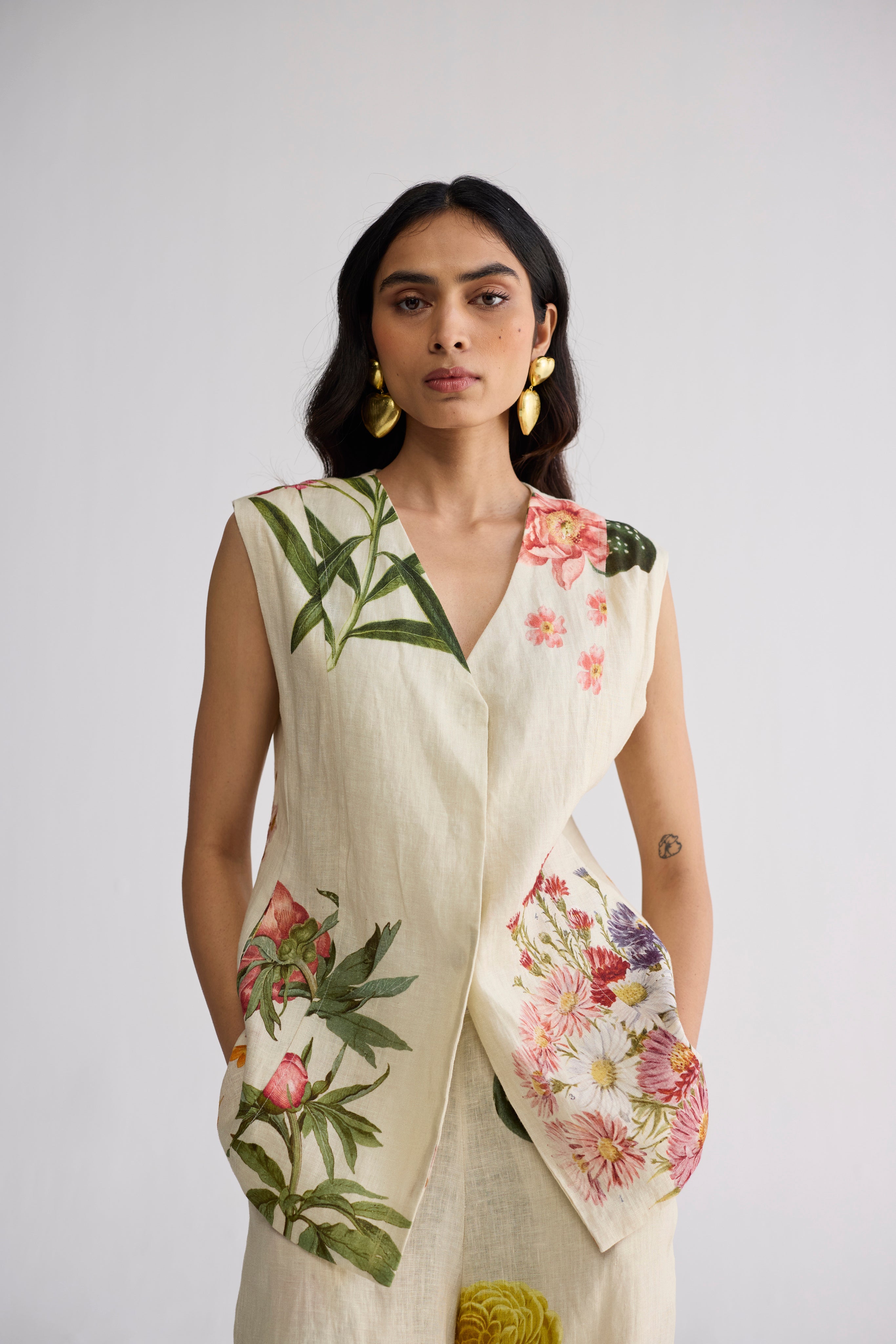 Primavera Panelled Waistcoat & Pants Set