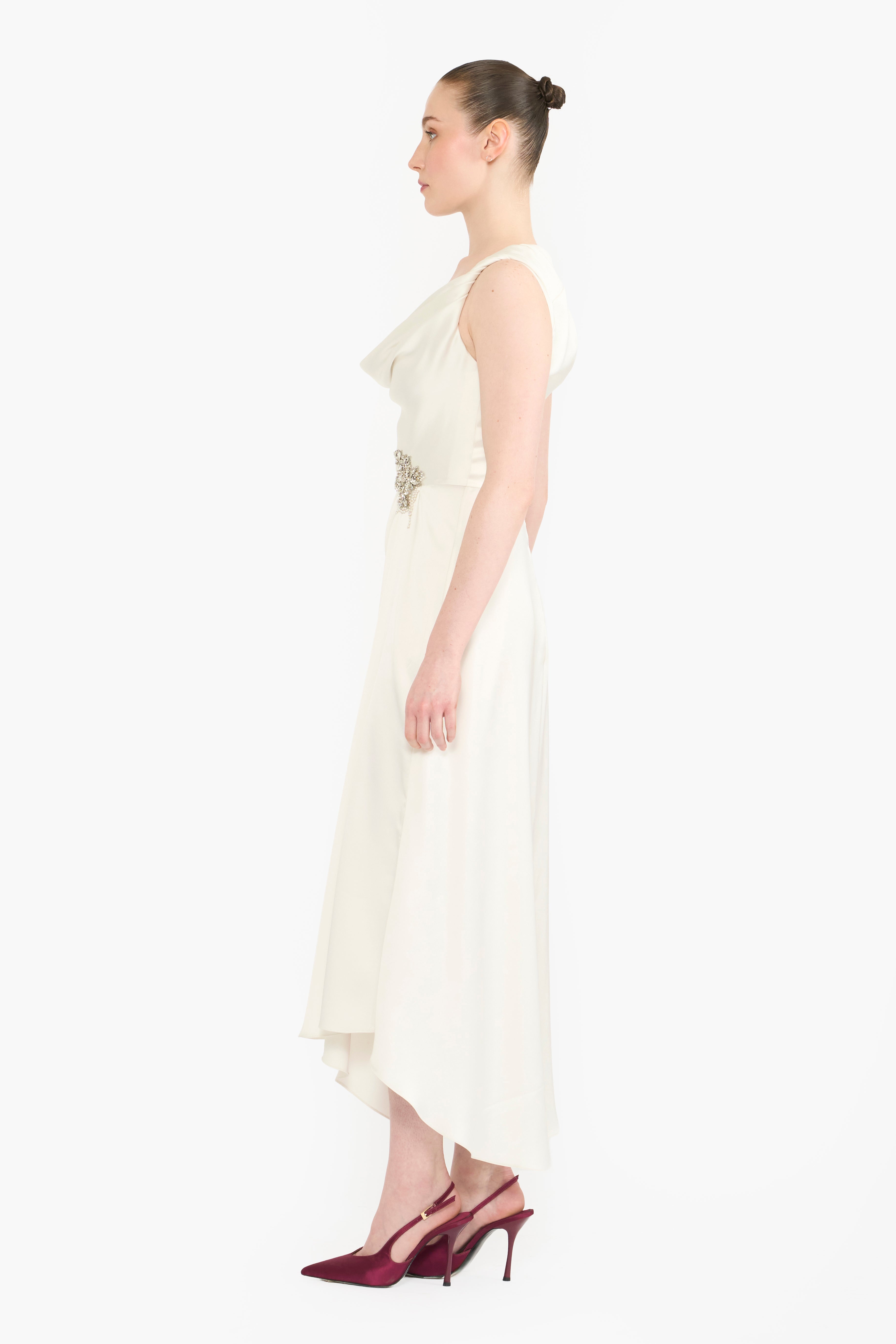 Twisted Cowl Neck Midi