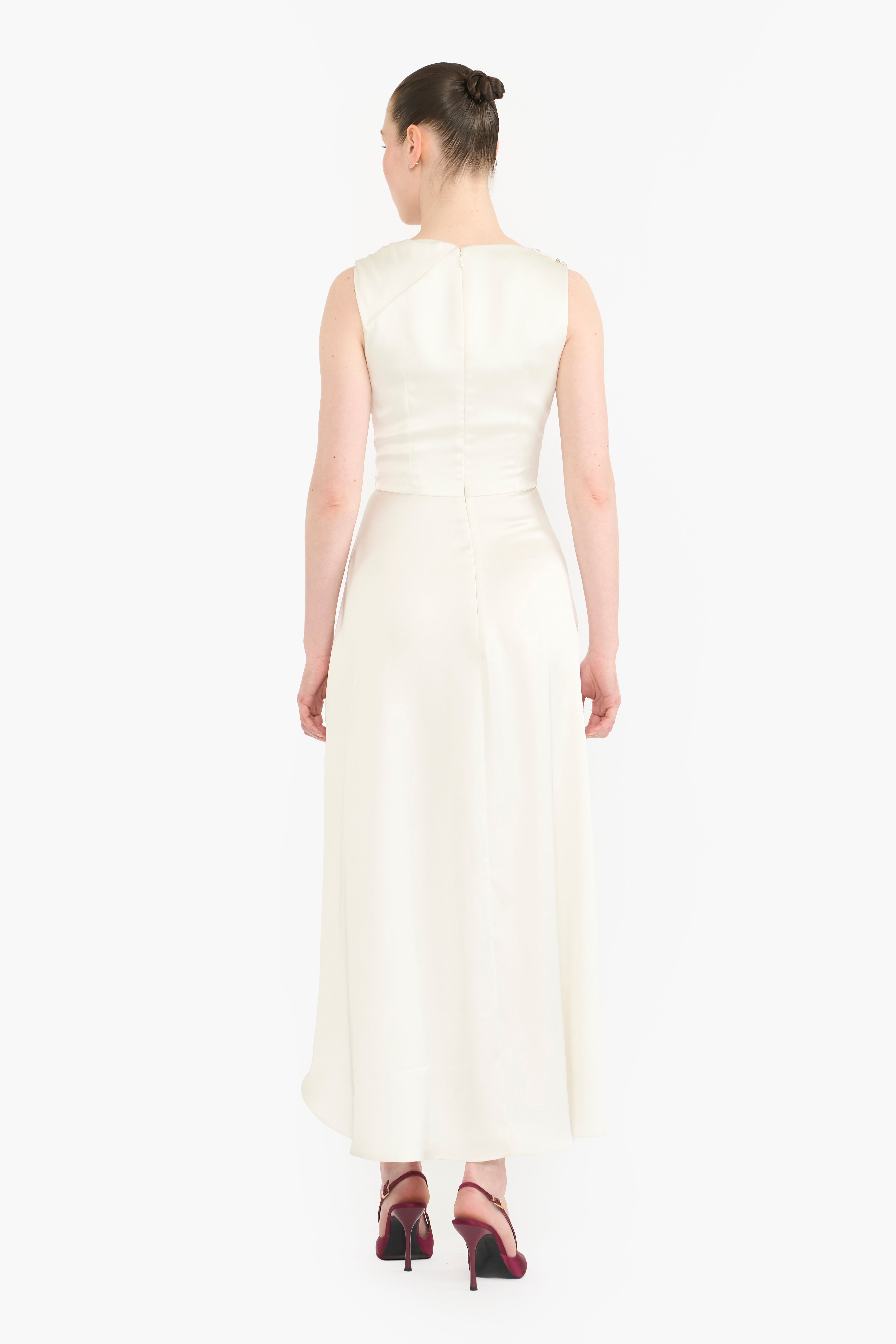 Twisted Cowl Neck Midi