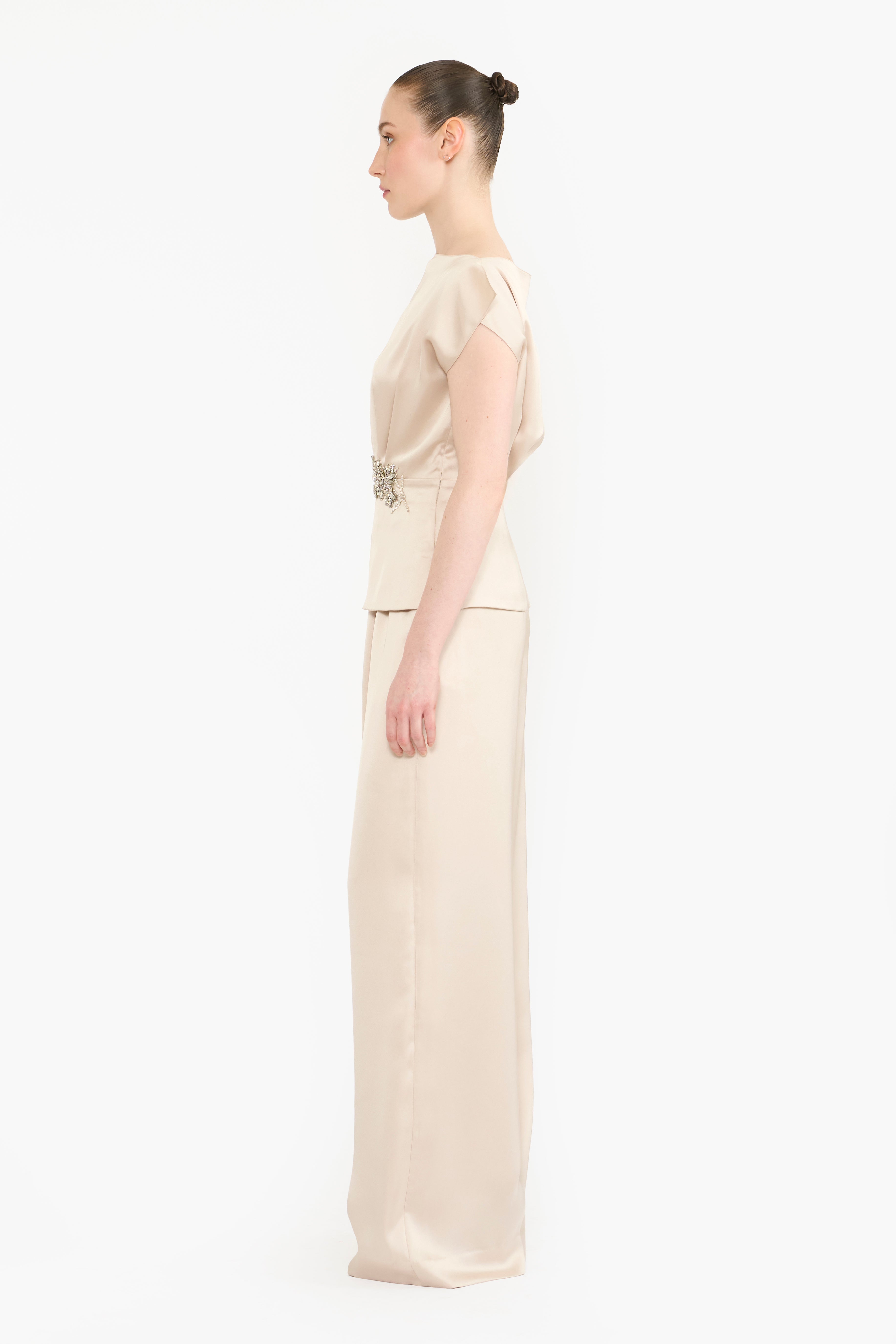 Boat Neck Draped Co-ord Set
