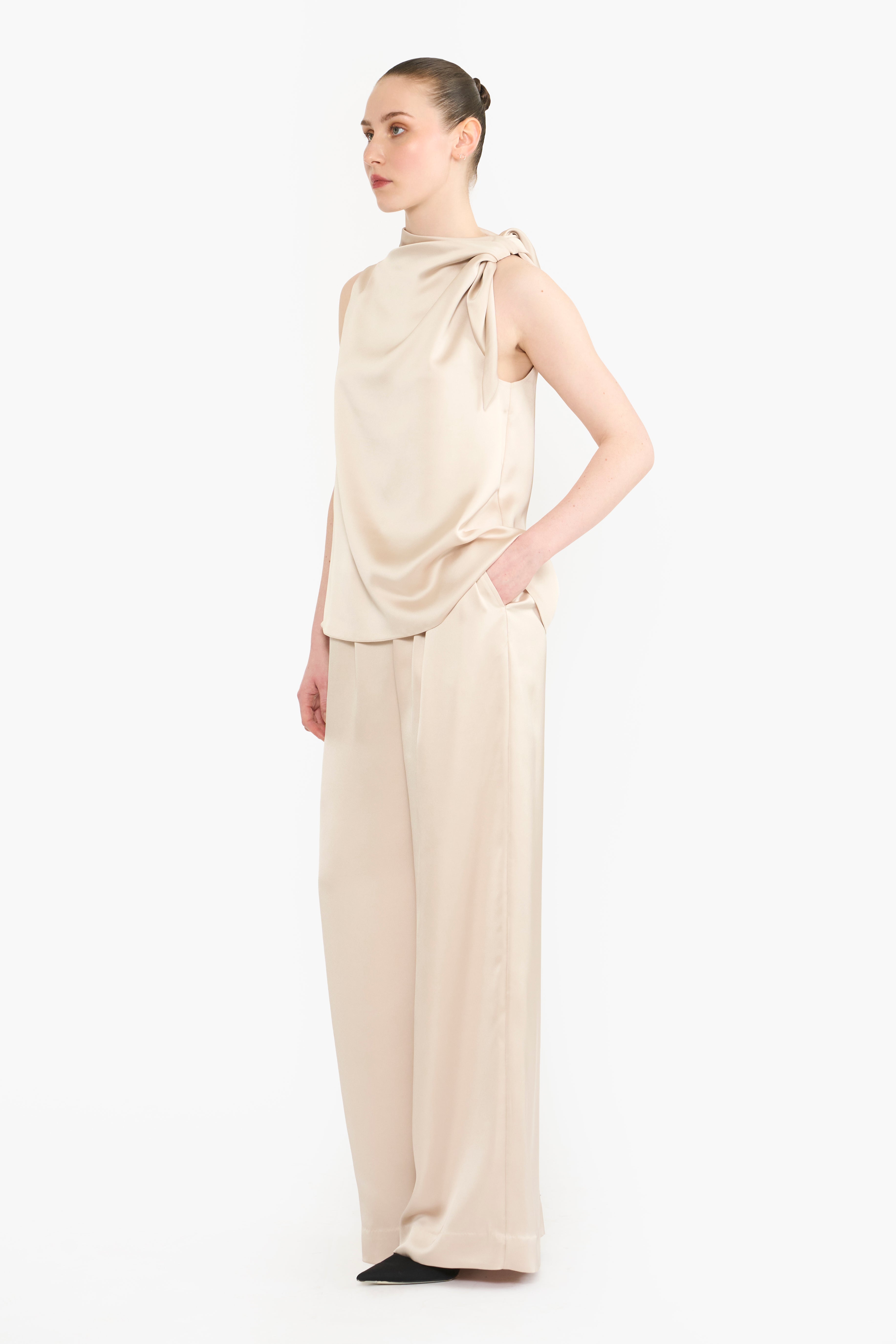 Knotted Shoulder Halter Co-ord Set