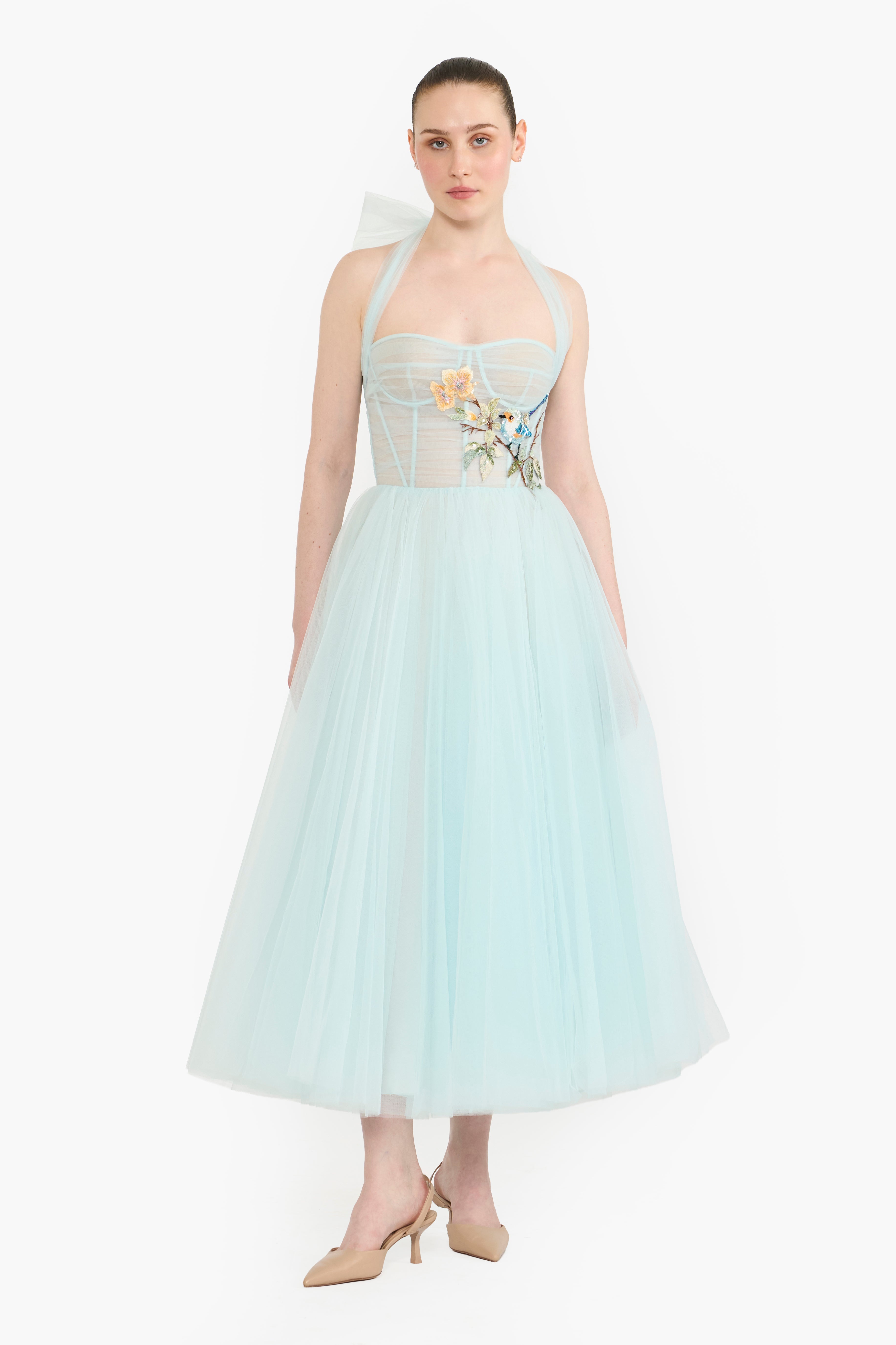 Halter Neck Tulle Midi