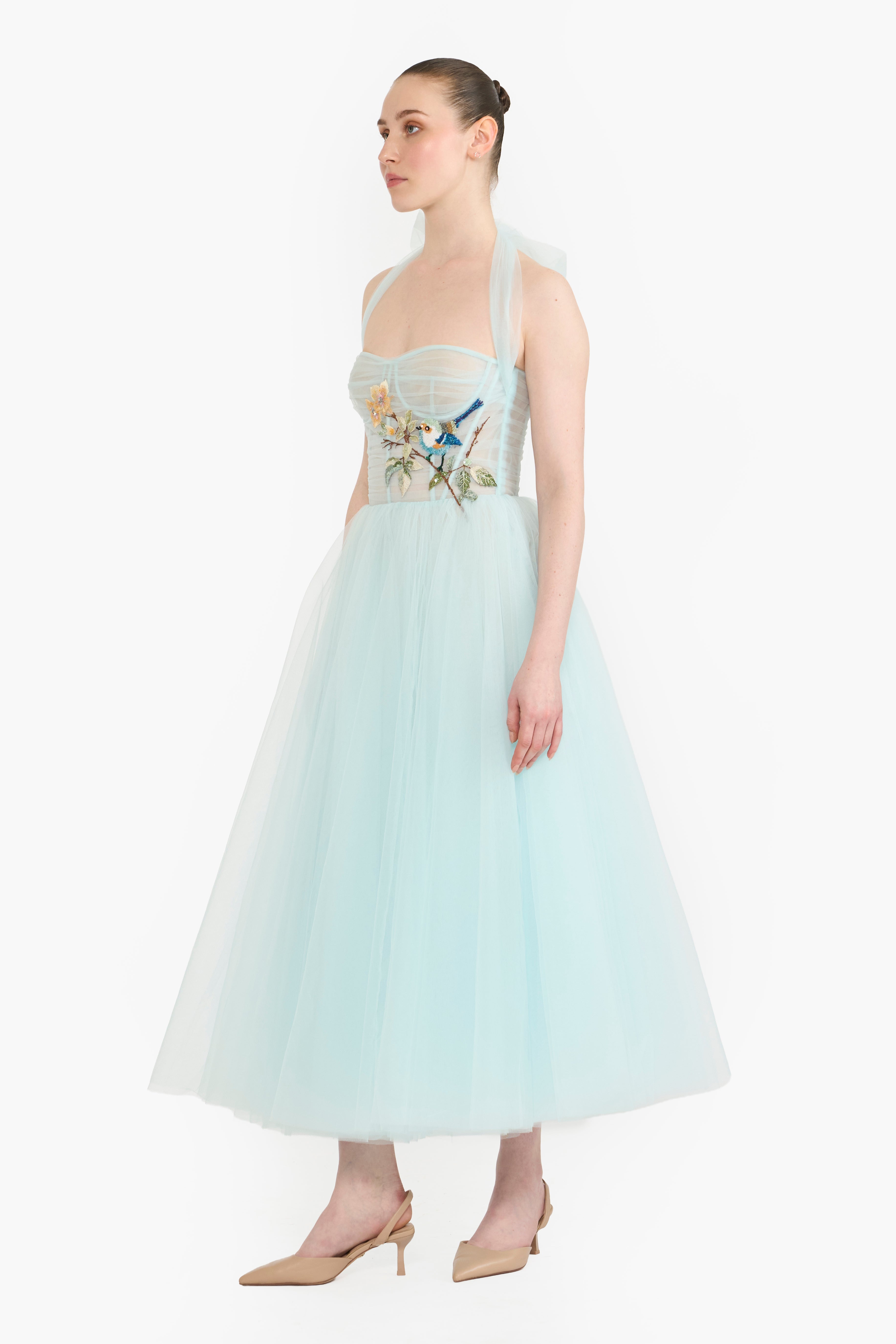 Halter Neck Tulle Midi