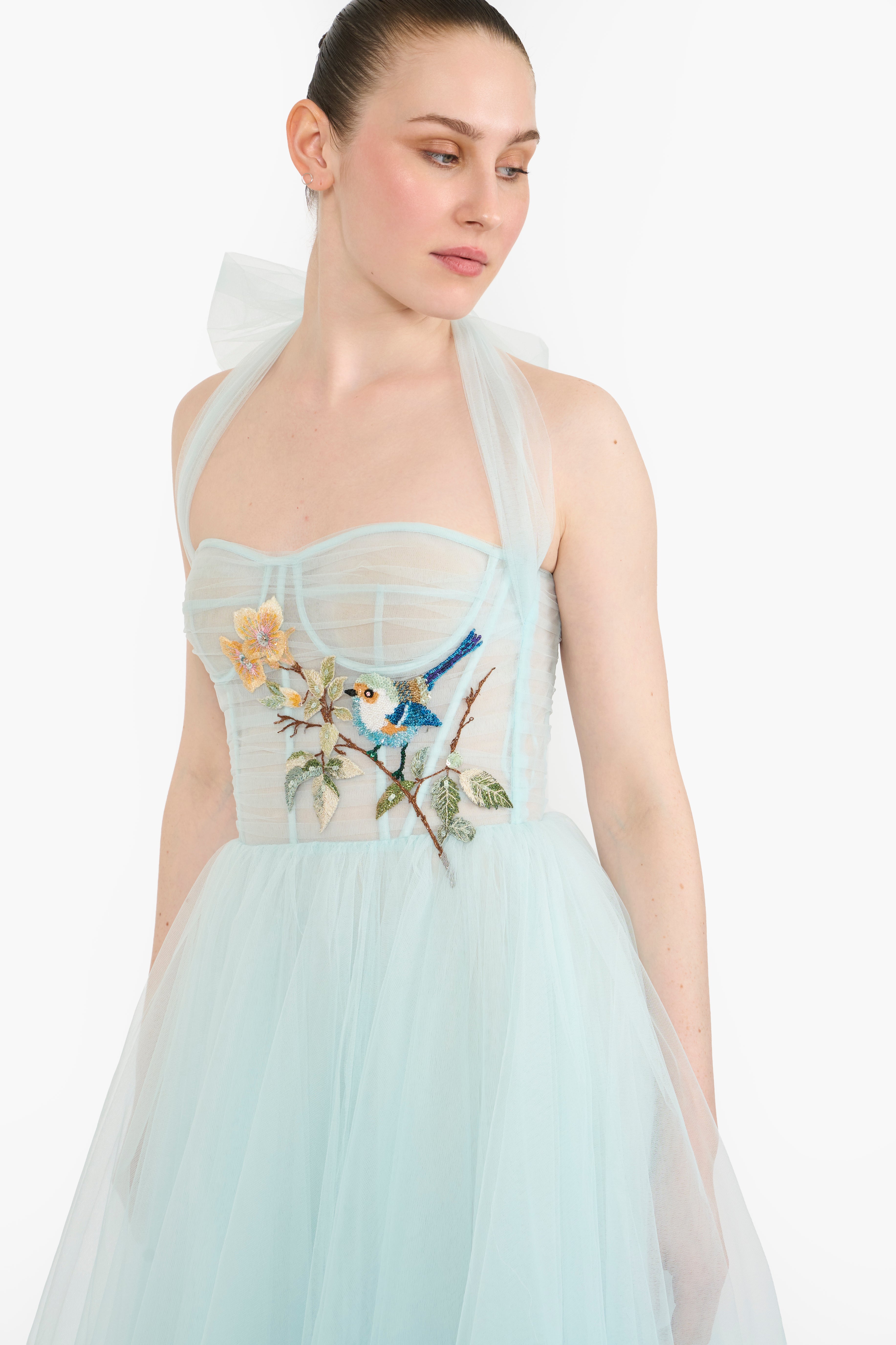 Halter Neck Tulle Midi