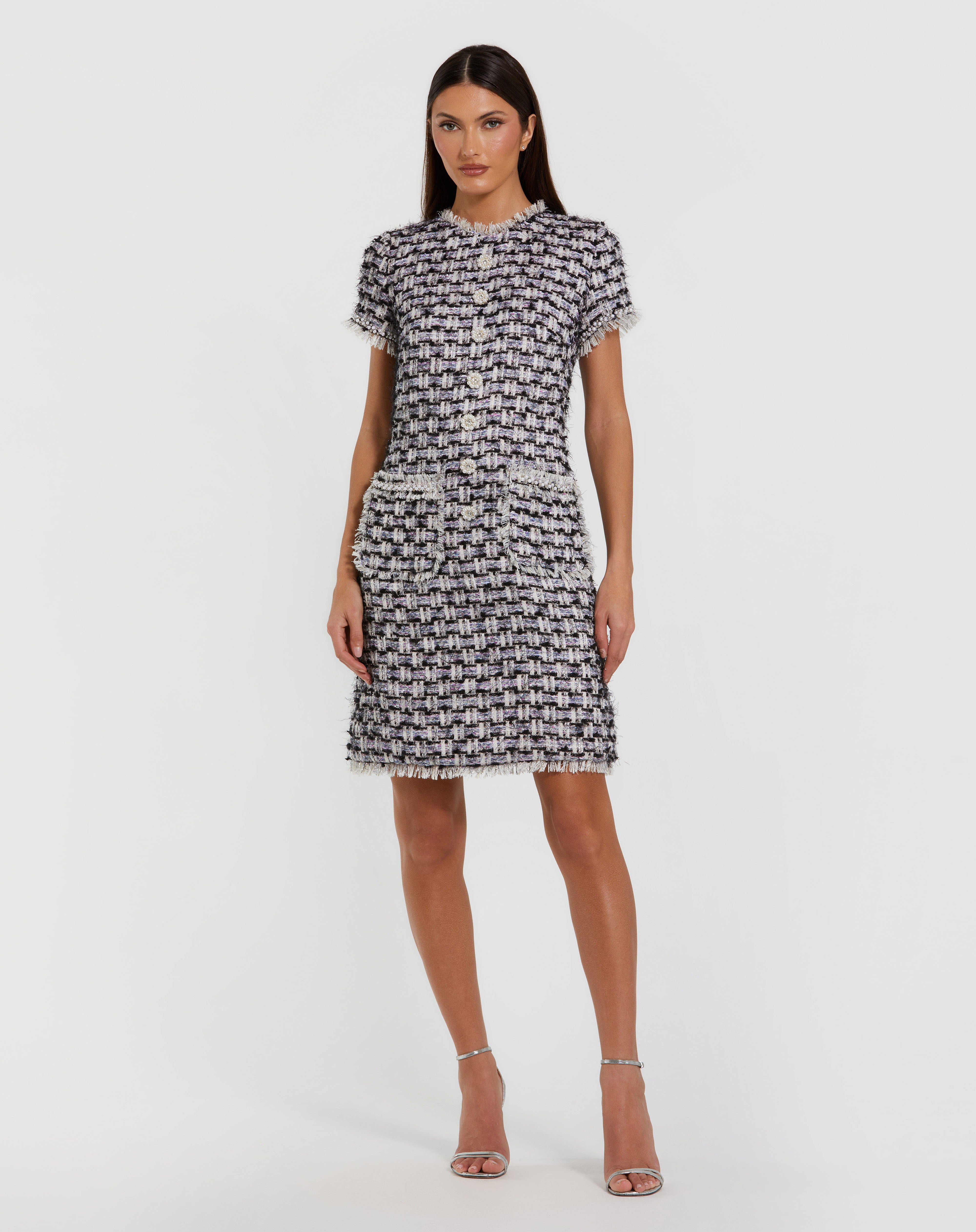 Floral Button Detail Shift Dress