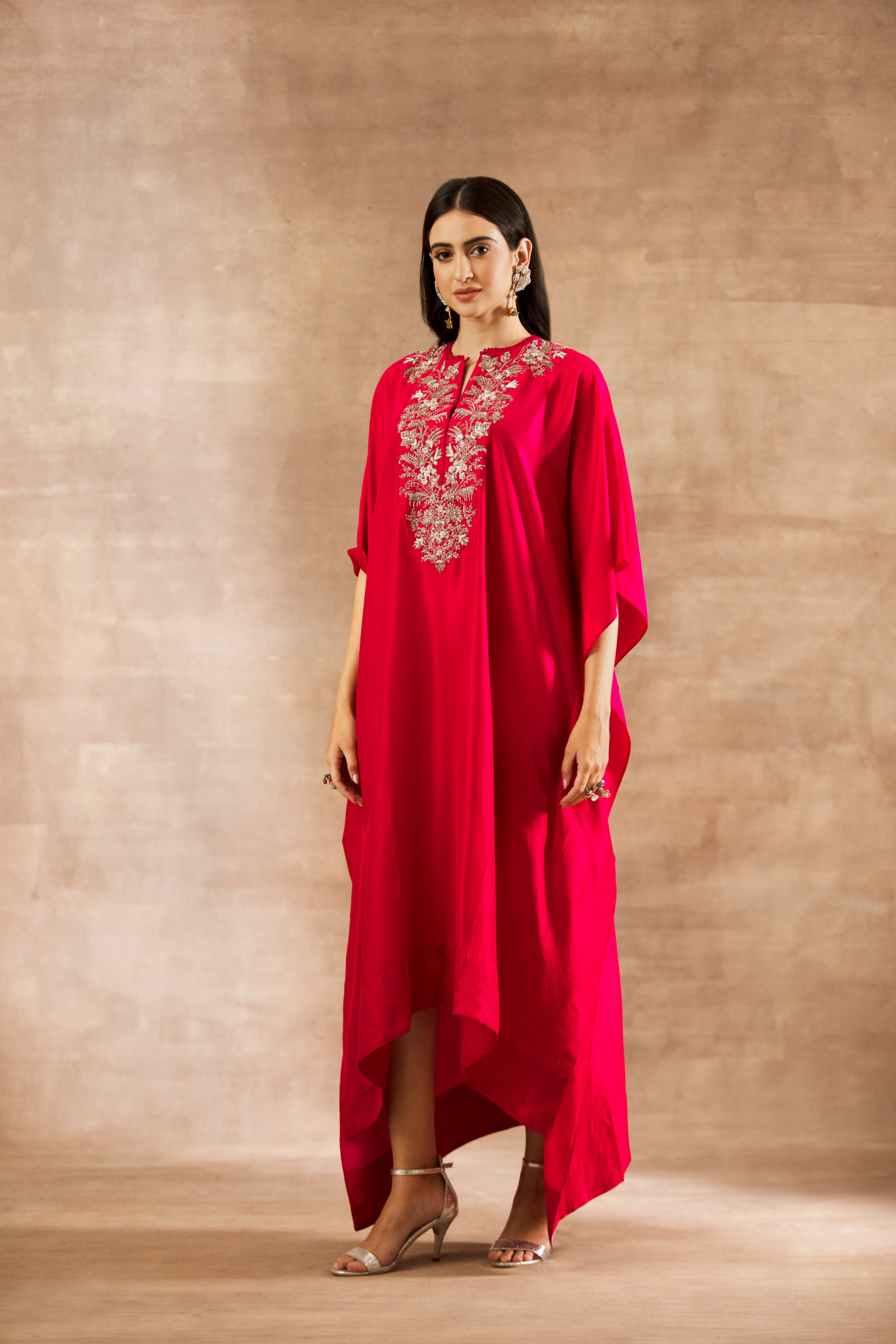 Red Embroidered Kaftan
