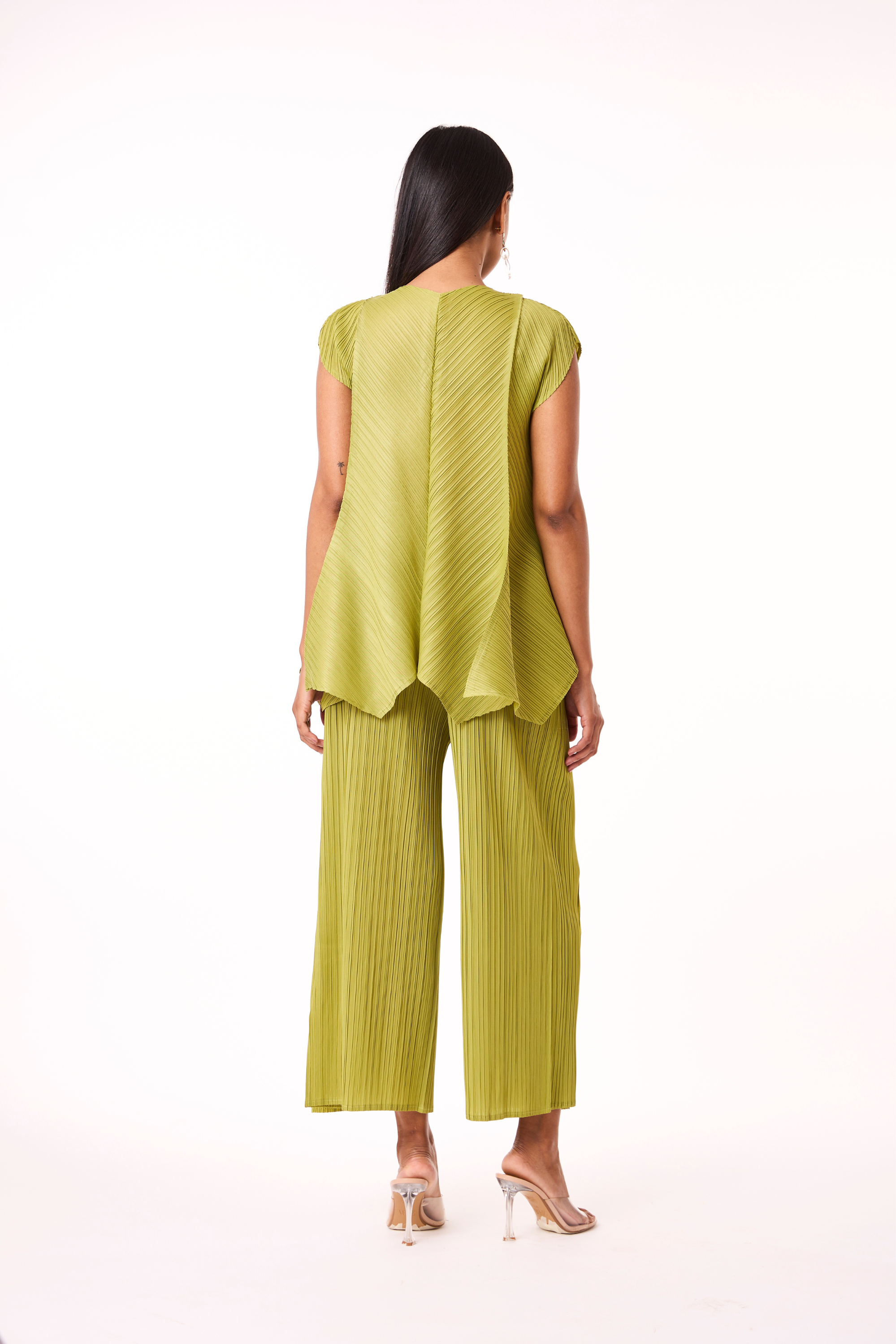 Nia V Neck Co-Ord Set - Pear Green