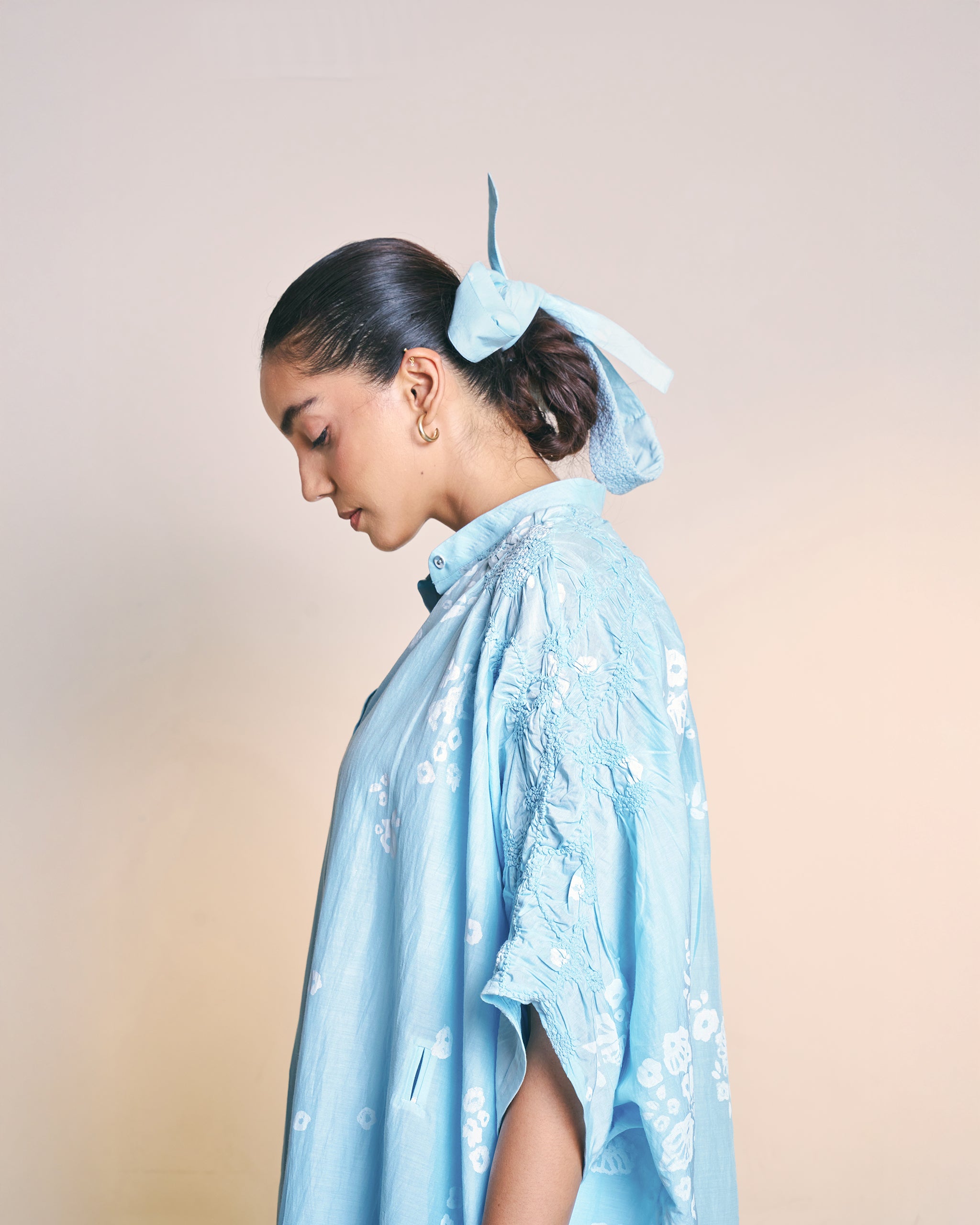 Ice Blue Mistfall Kaftan Dress
