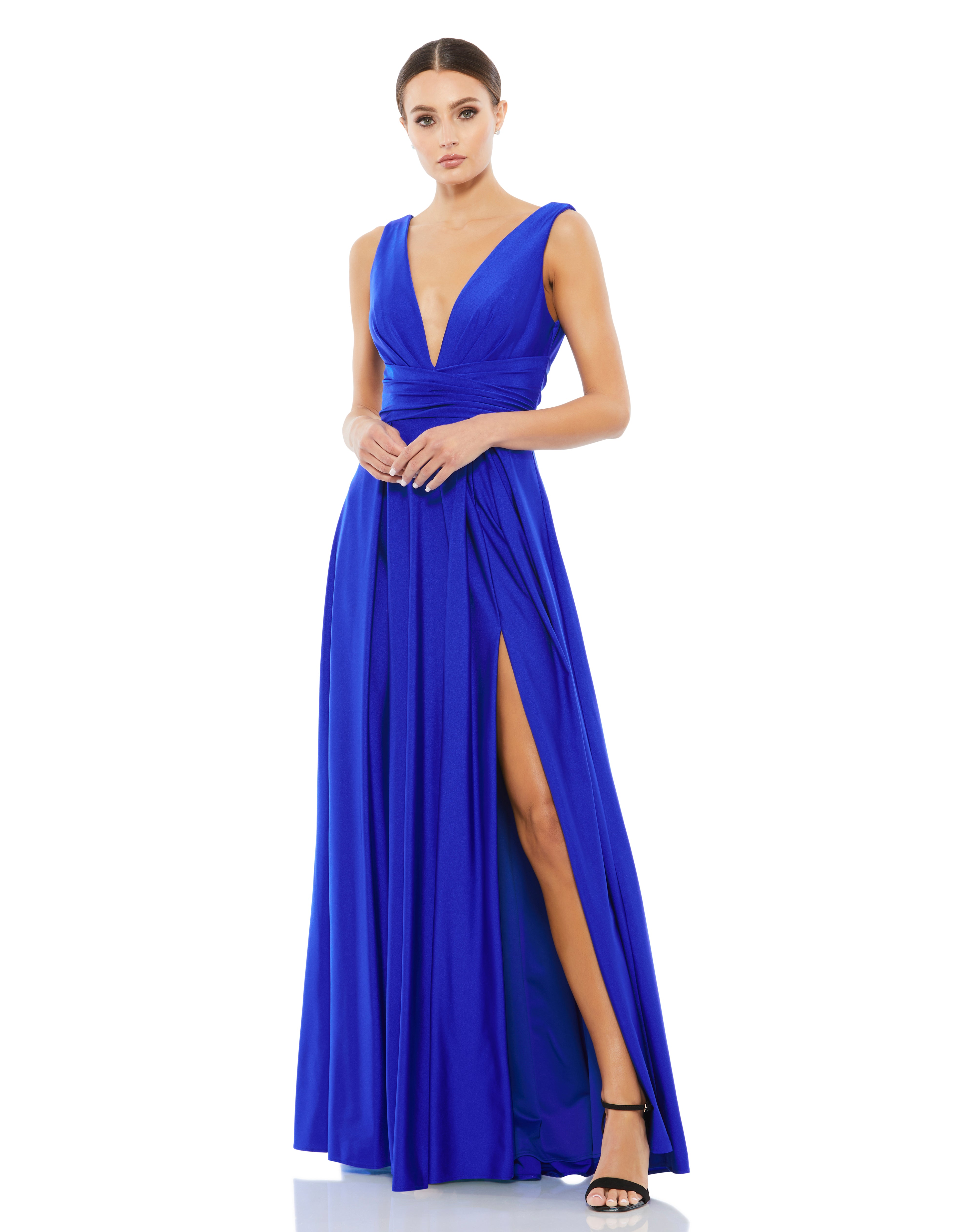 Flared High Slit Long Dress