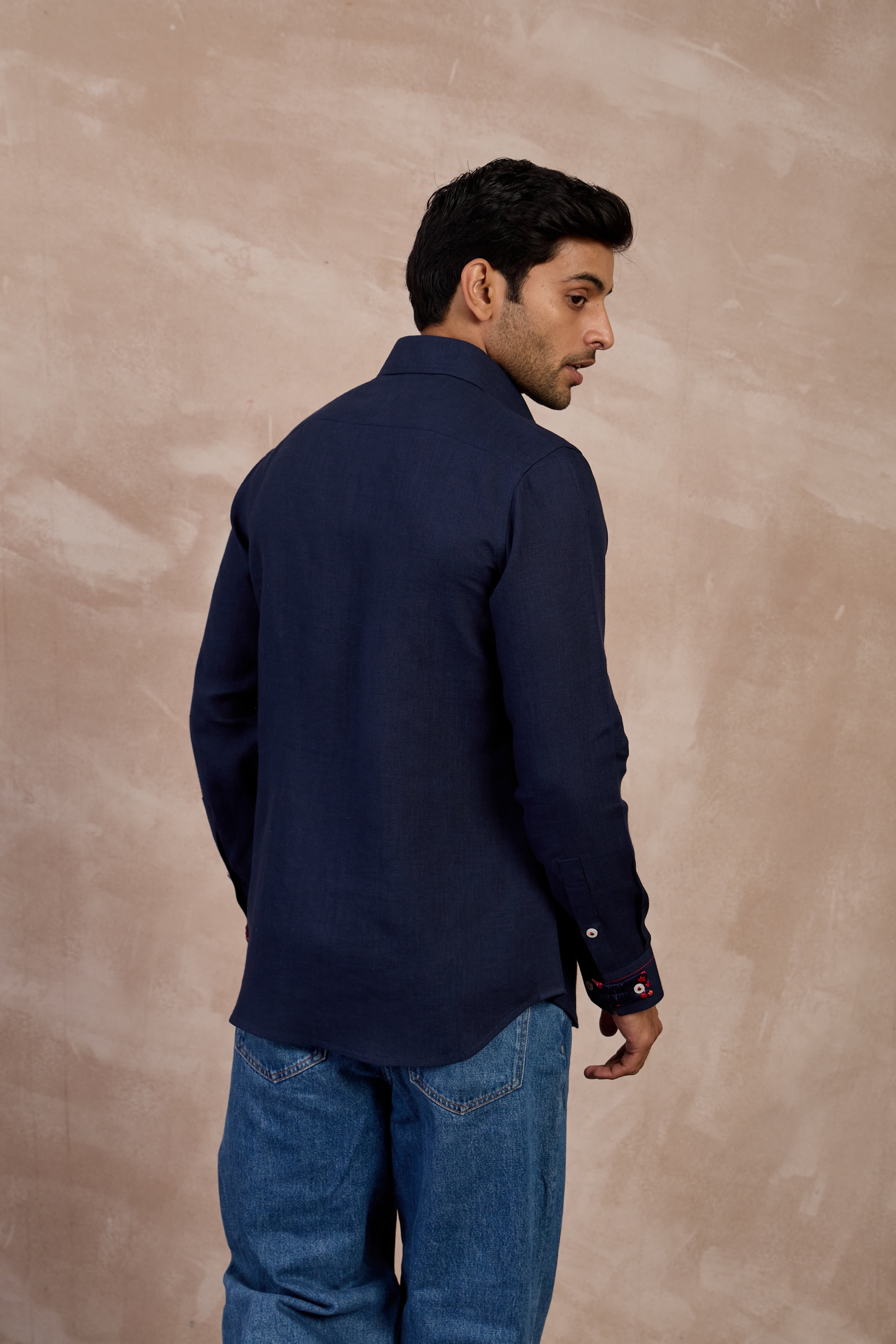 Navy Linen Shirt