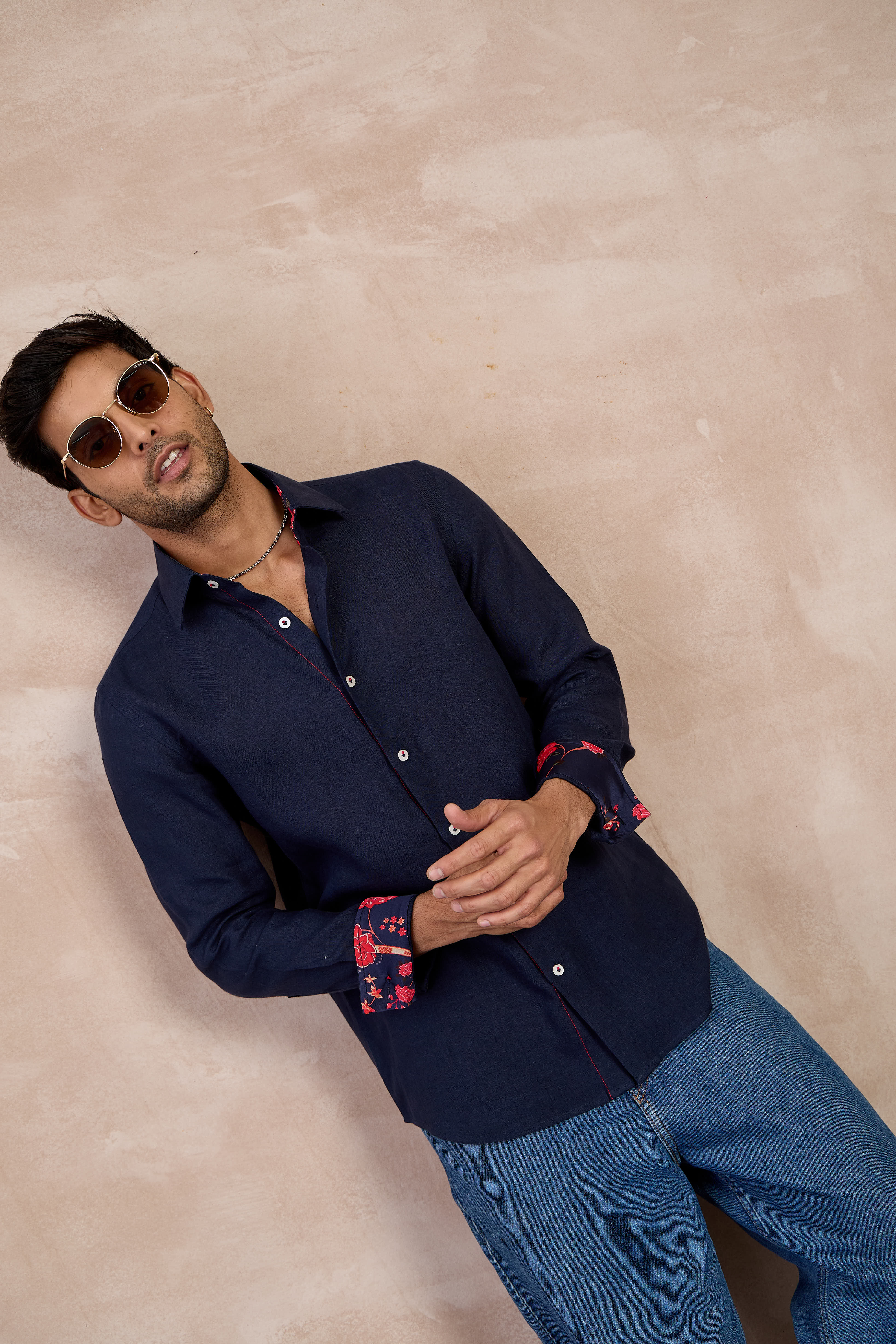 Navy Linen Shirt