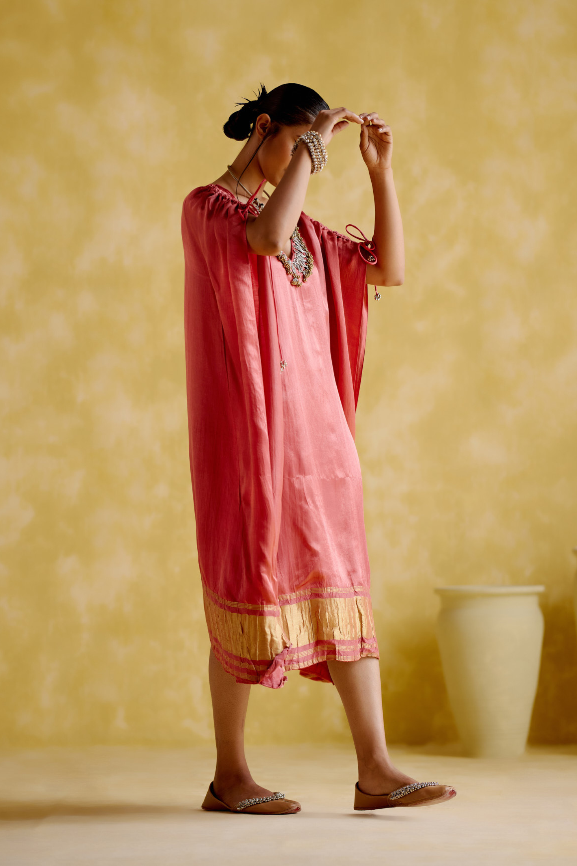 Amor- pink kaftan dress