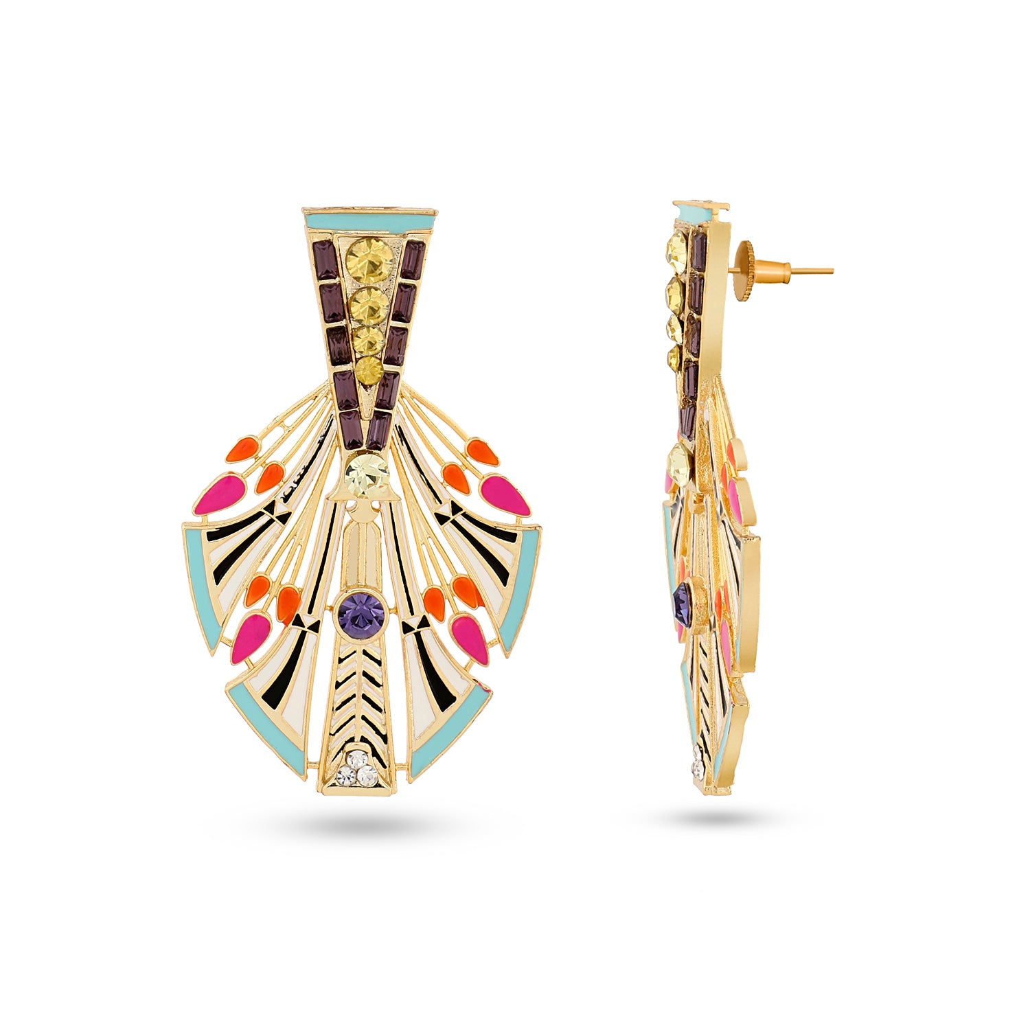 Valliyan Egyptian Blue Feather Earrings