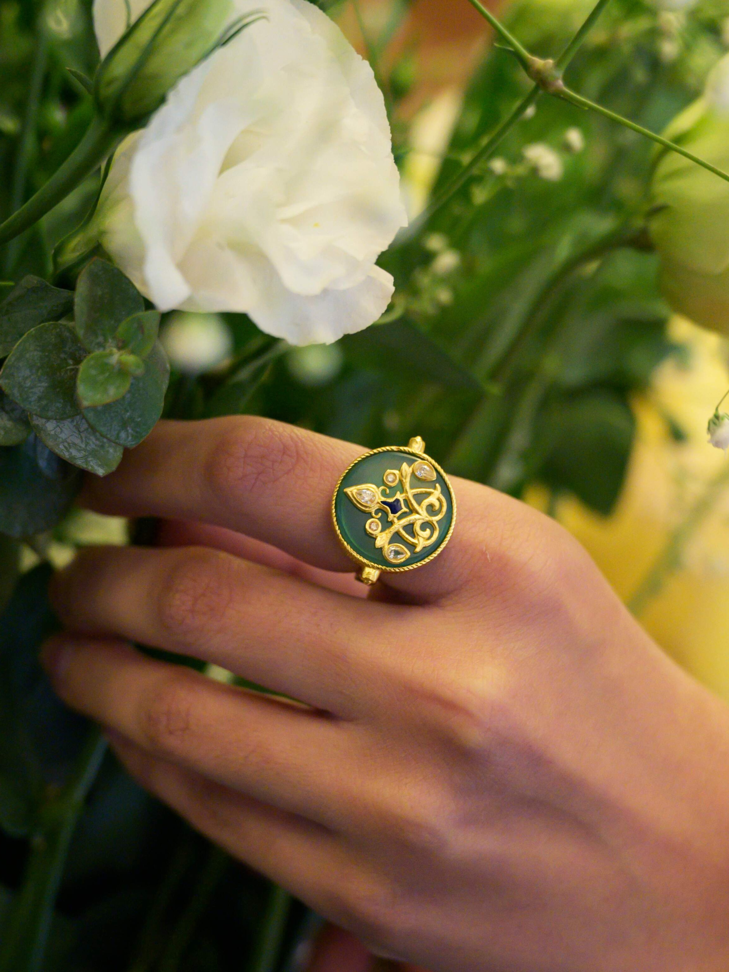 Reflection of You Green Onyx Statement Ring