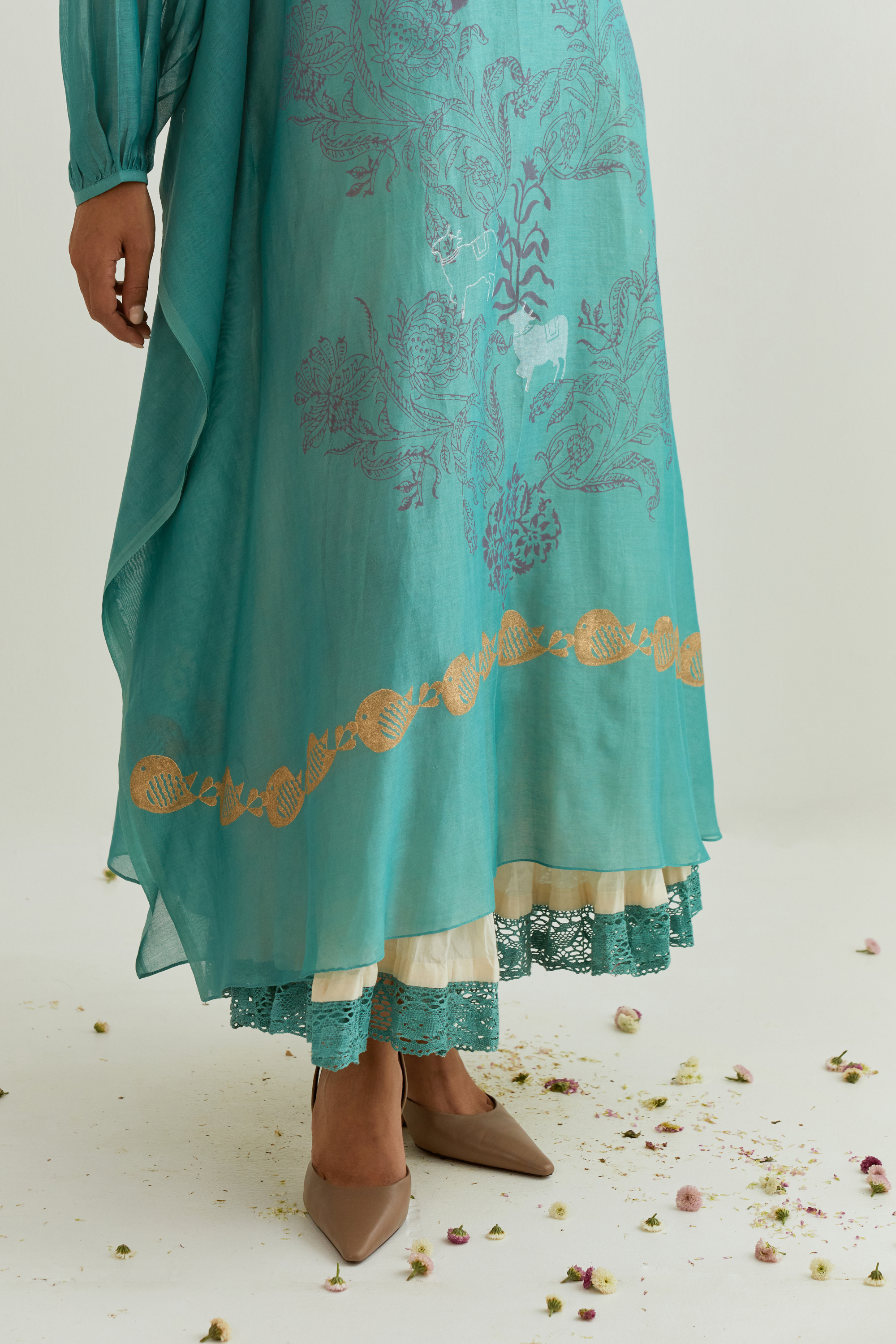 Chanderi Green Dress