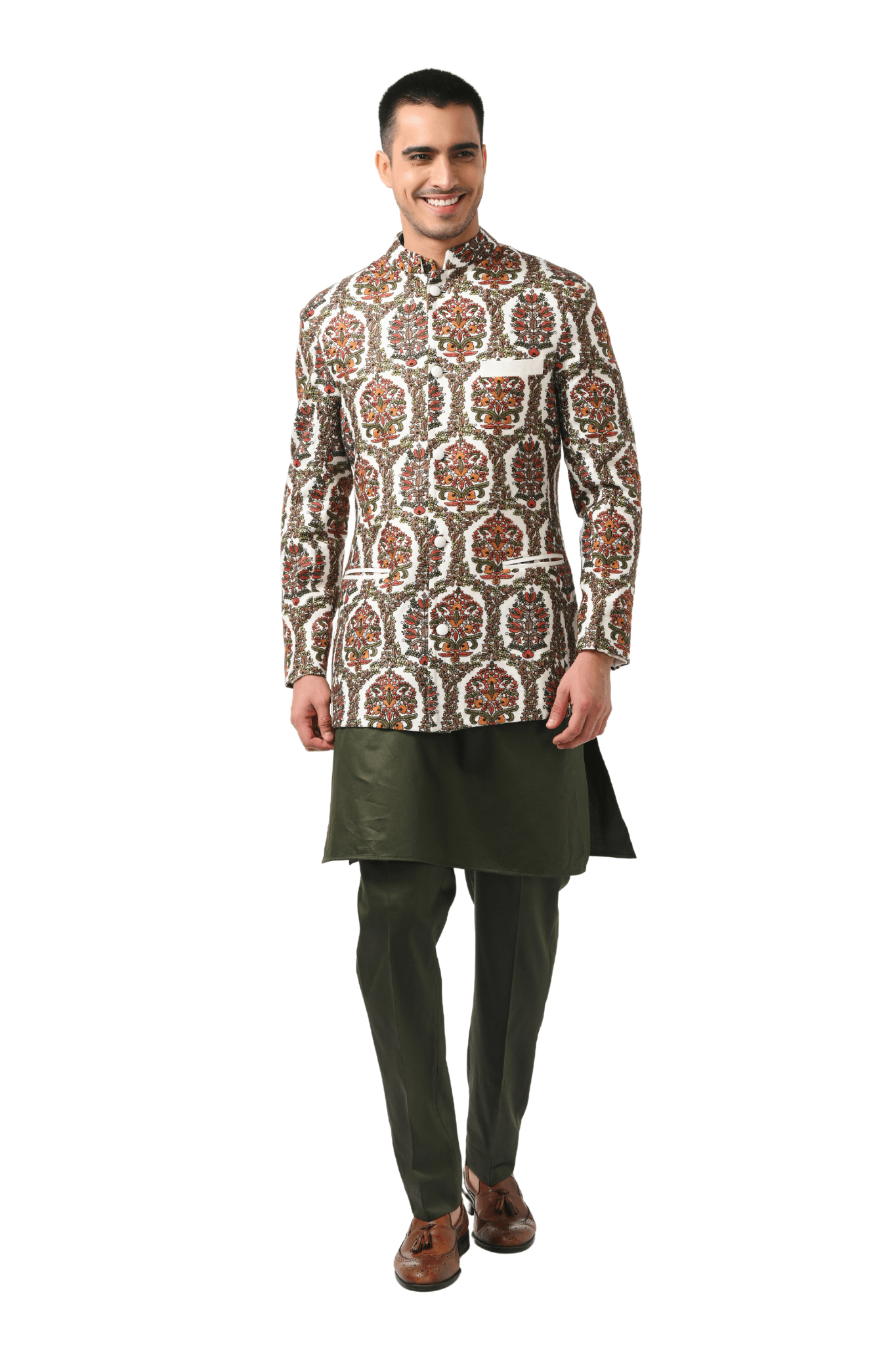 Floral Embroidered Men's Bandhgala
